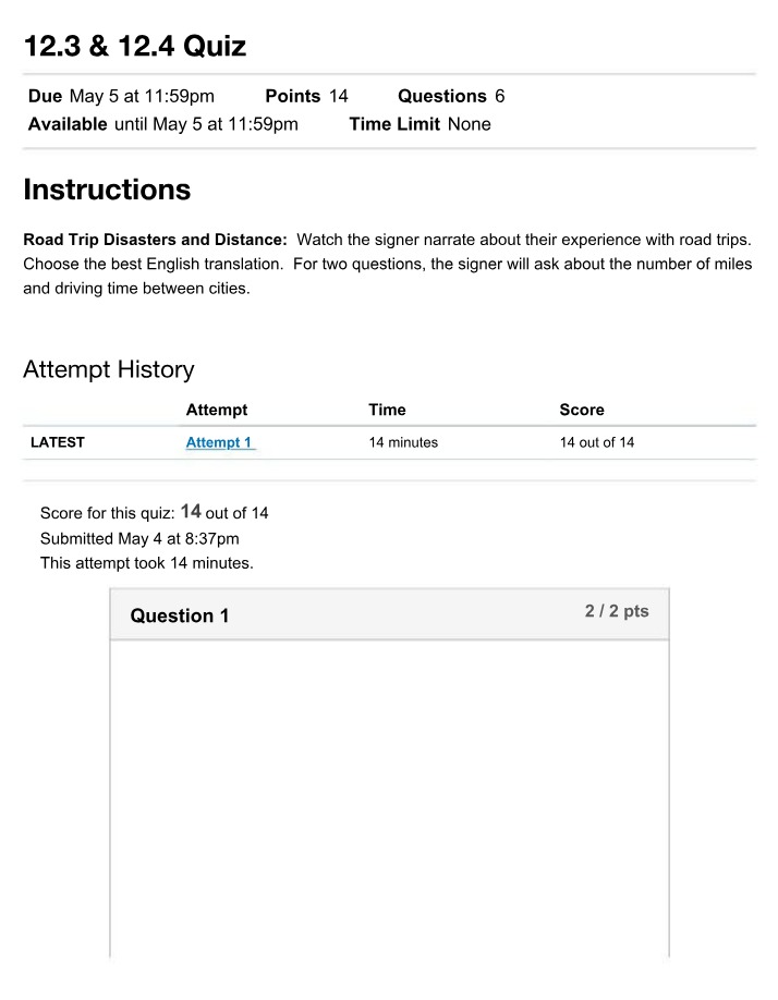 Quiz for ASL 12.3 & 12.4