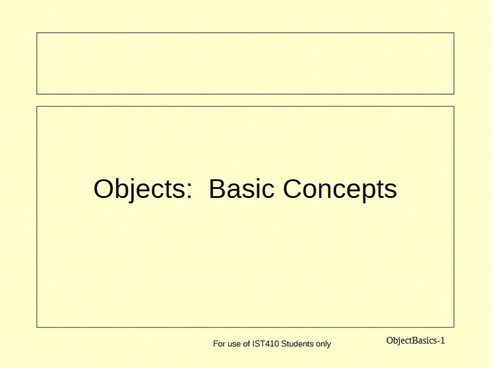 Basic Concepts of Objects