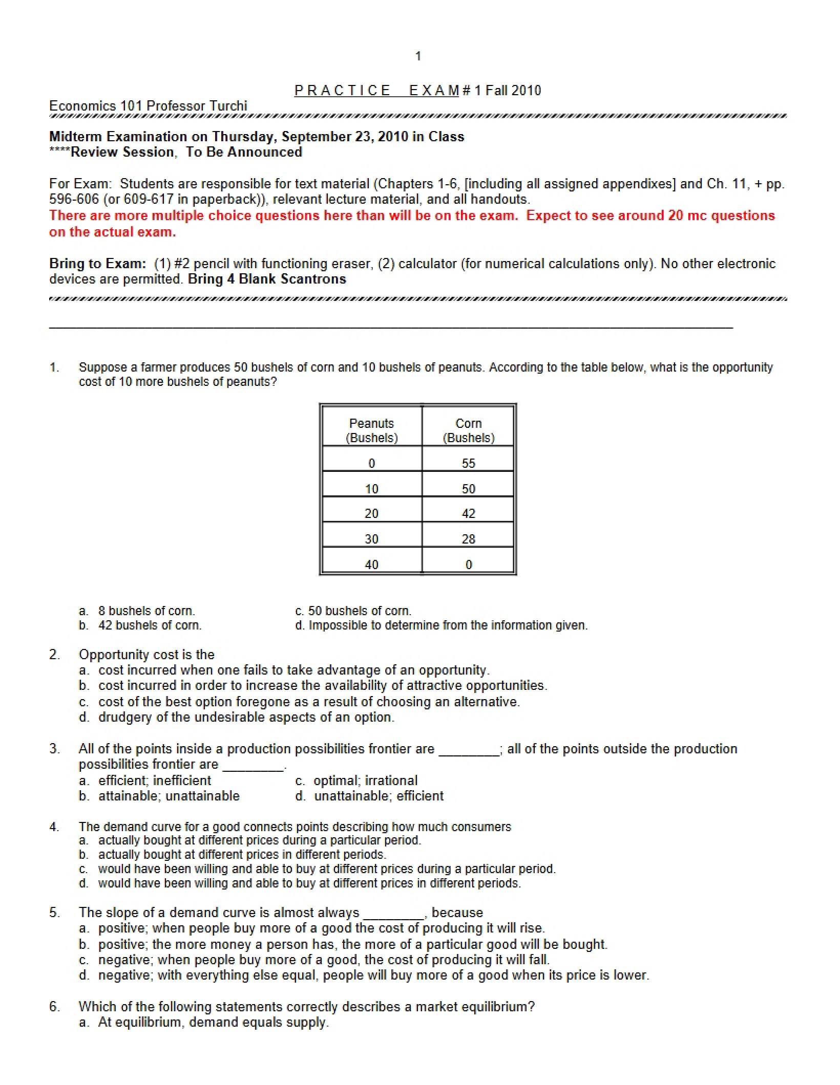 First Practice Exam