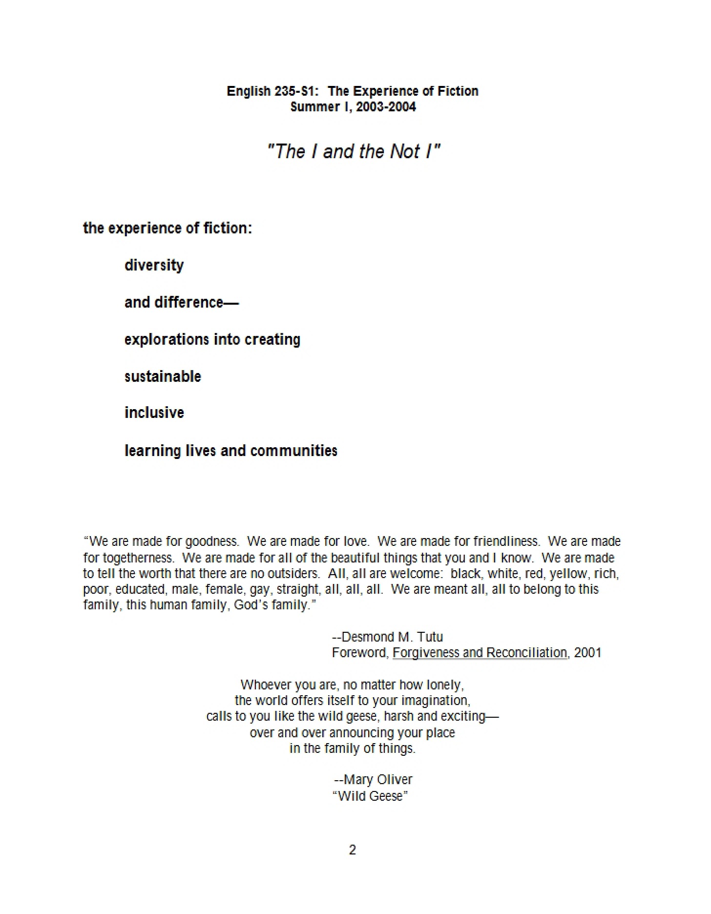Class Outline