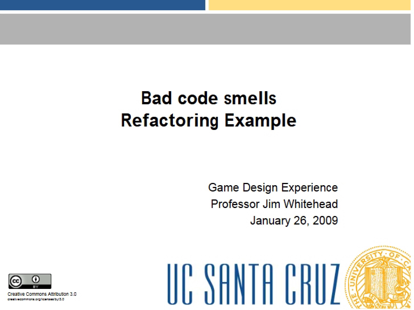 Refactoring Example Bad Code Smells
