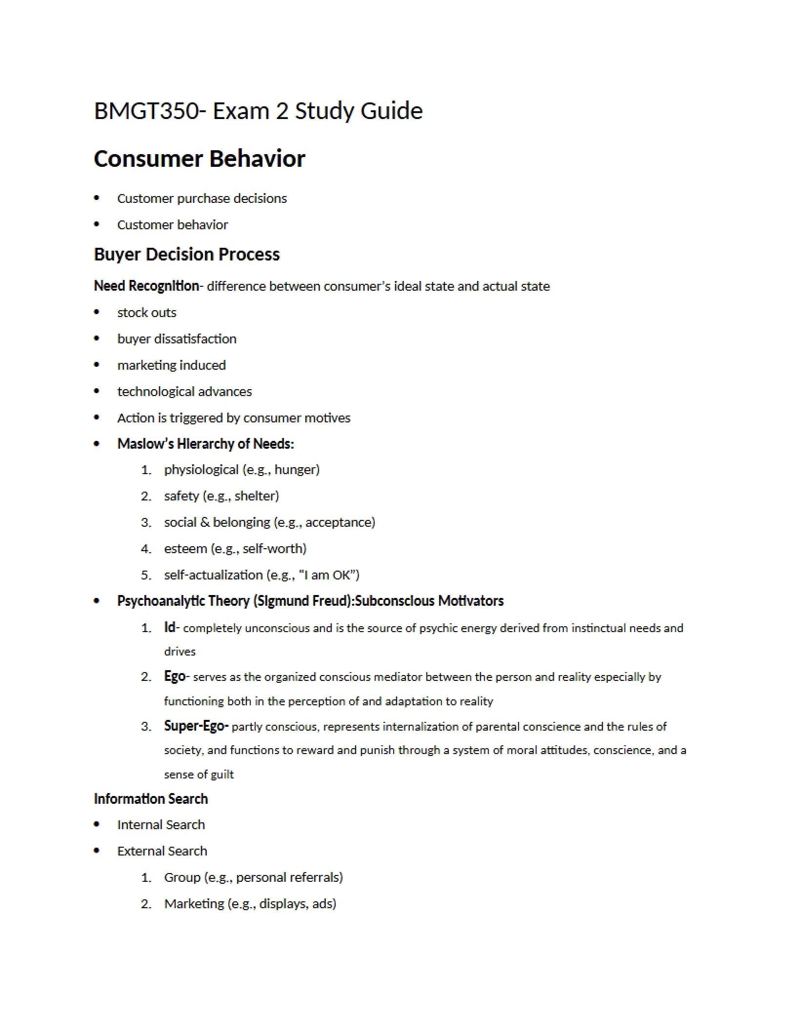 Marketing Principles Exam 2 - 15 Pages