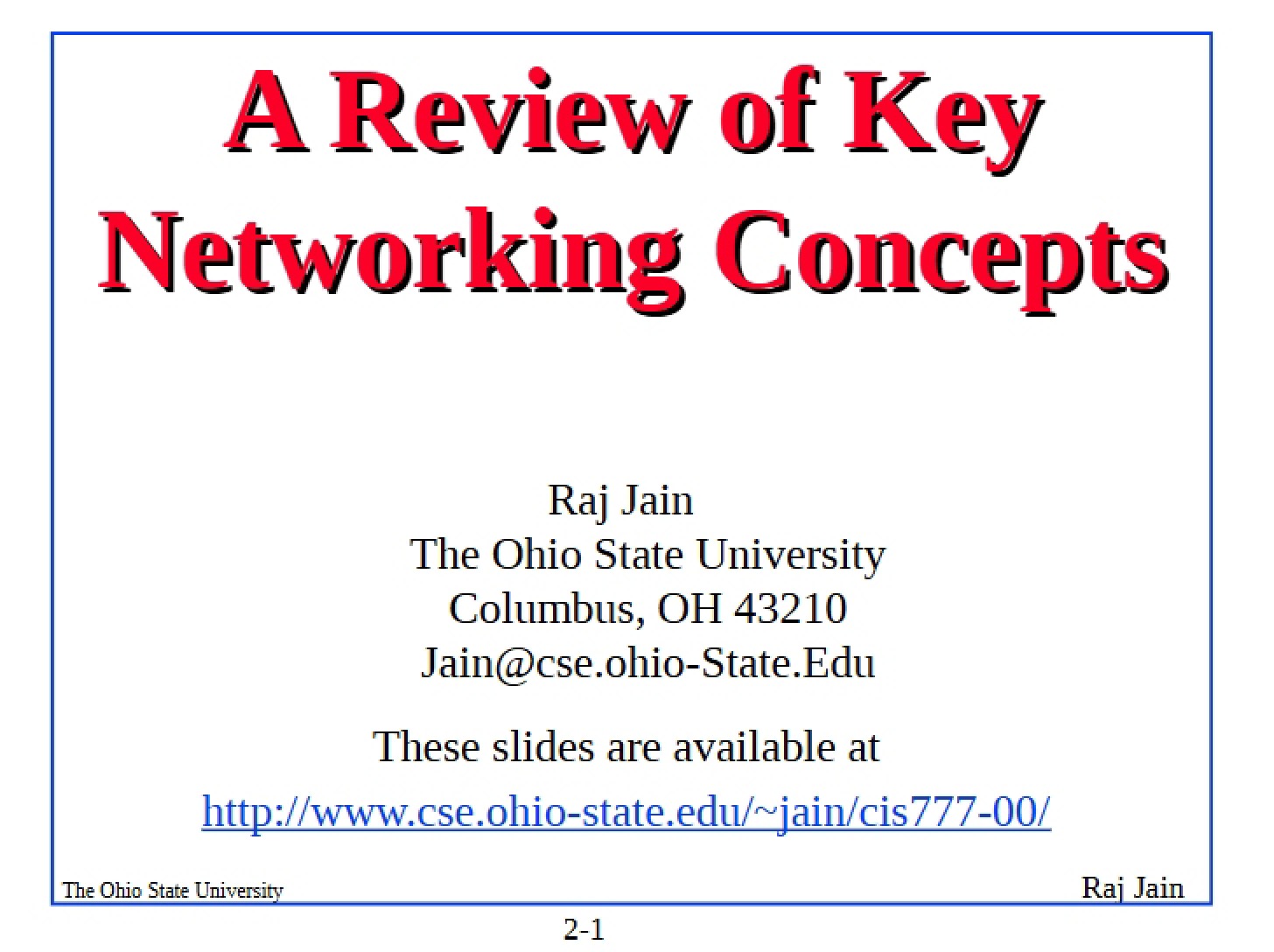Concepts of Networking Key Review
