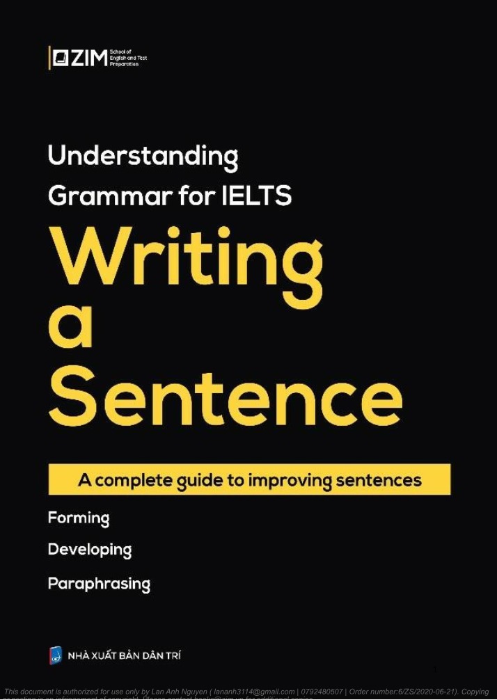 IELTS Grammar - Writing a Sentence