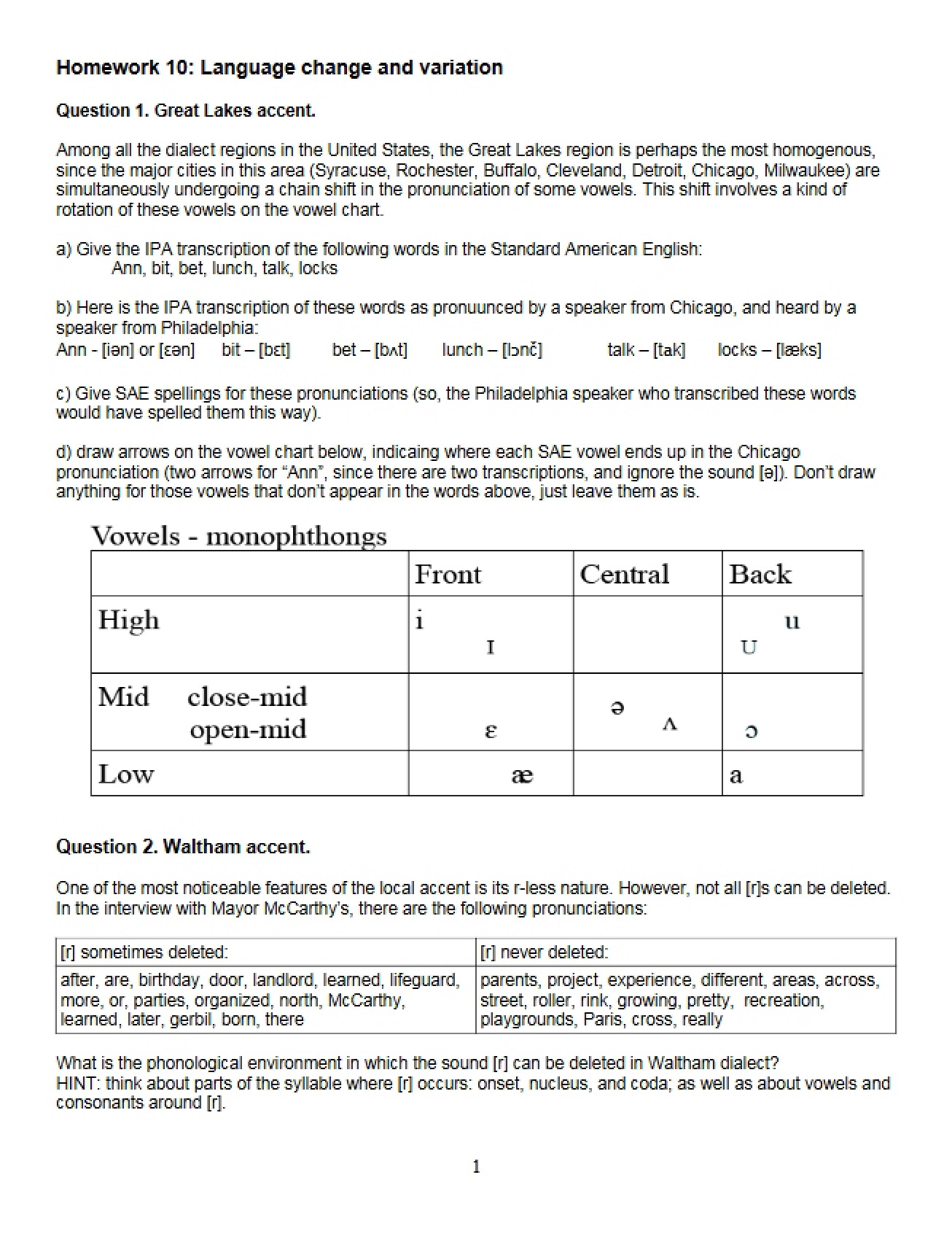 Variation and Language Change Homework 10