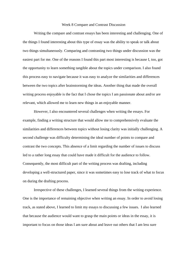 Compare and Contrast Essay Writing Tips