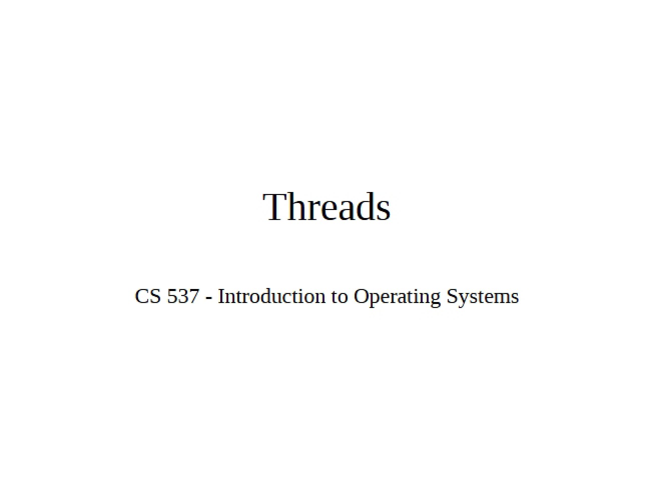 Threading Concepts
