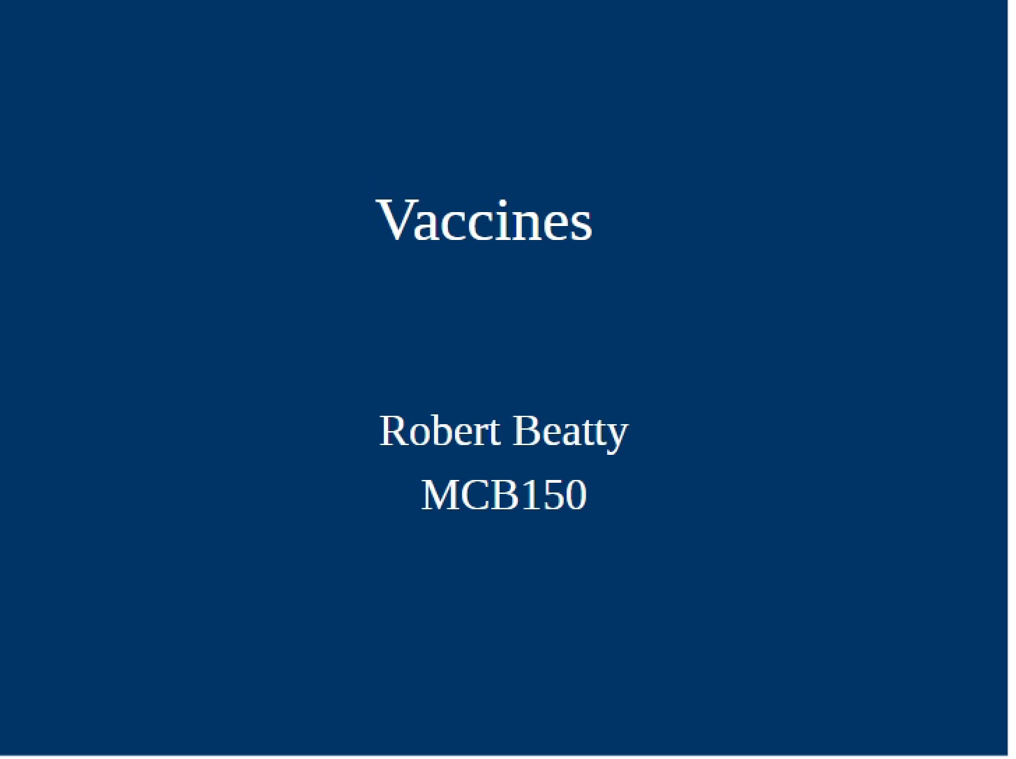 Vaccination - Molecular Immunology