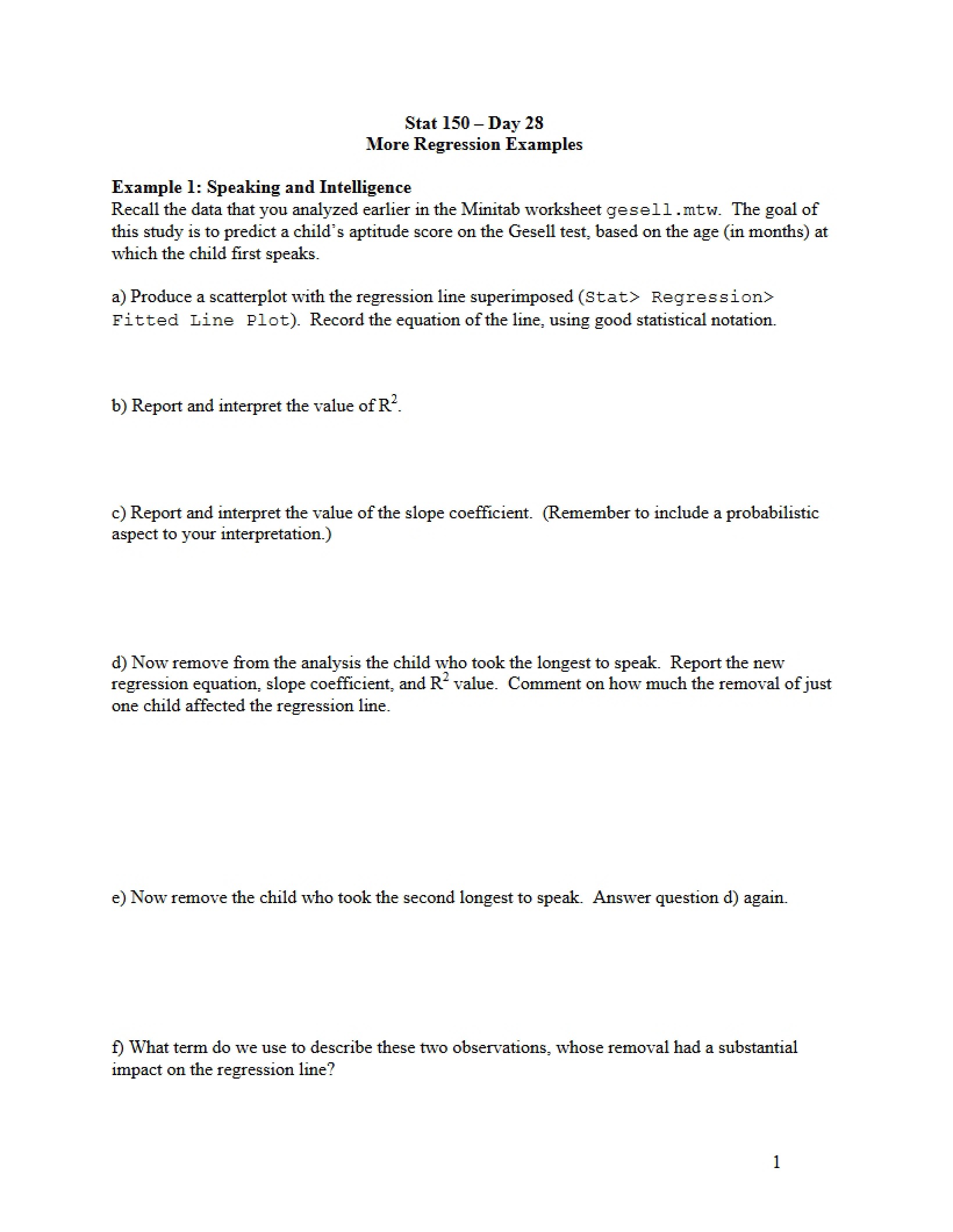 Examples of Regression