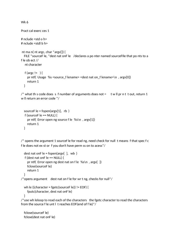 Week 6 Practical Exercises