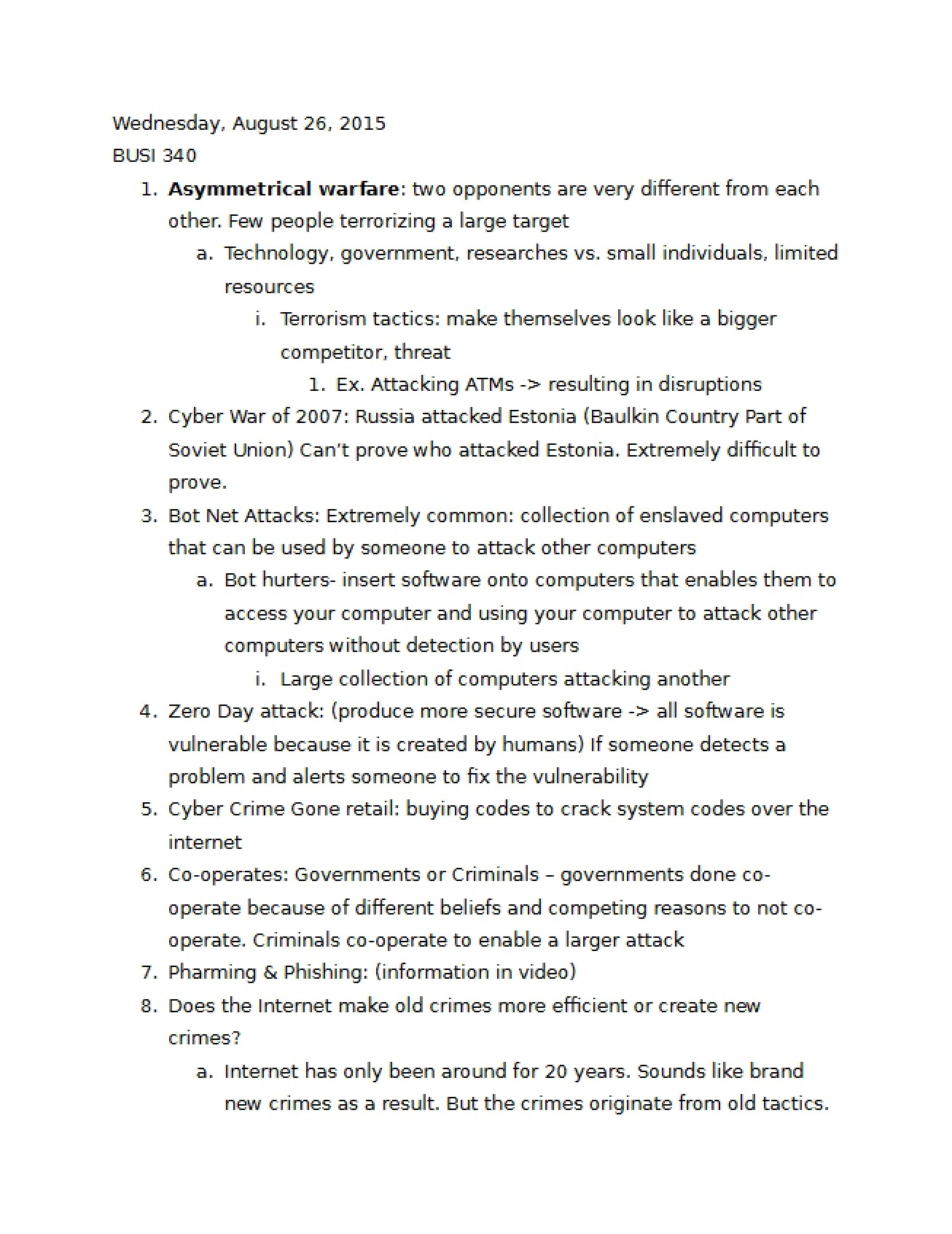 Computer Science 340 Course Notes