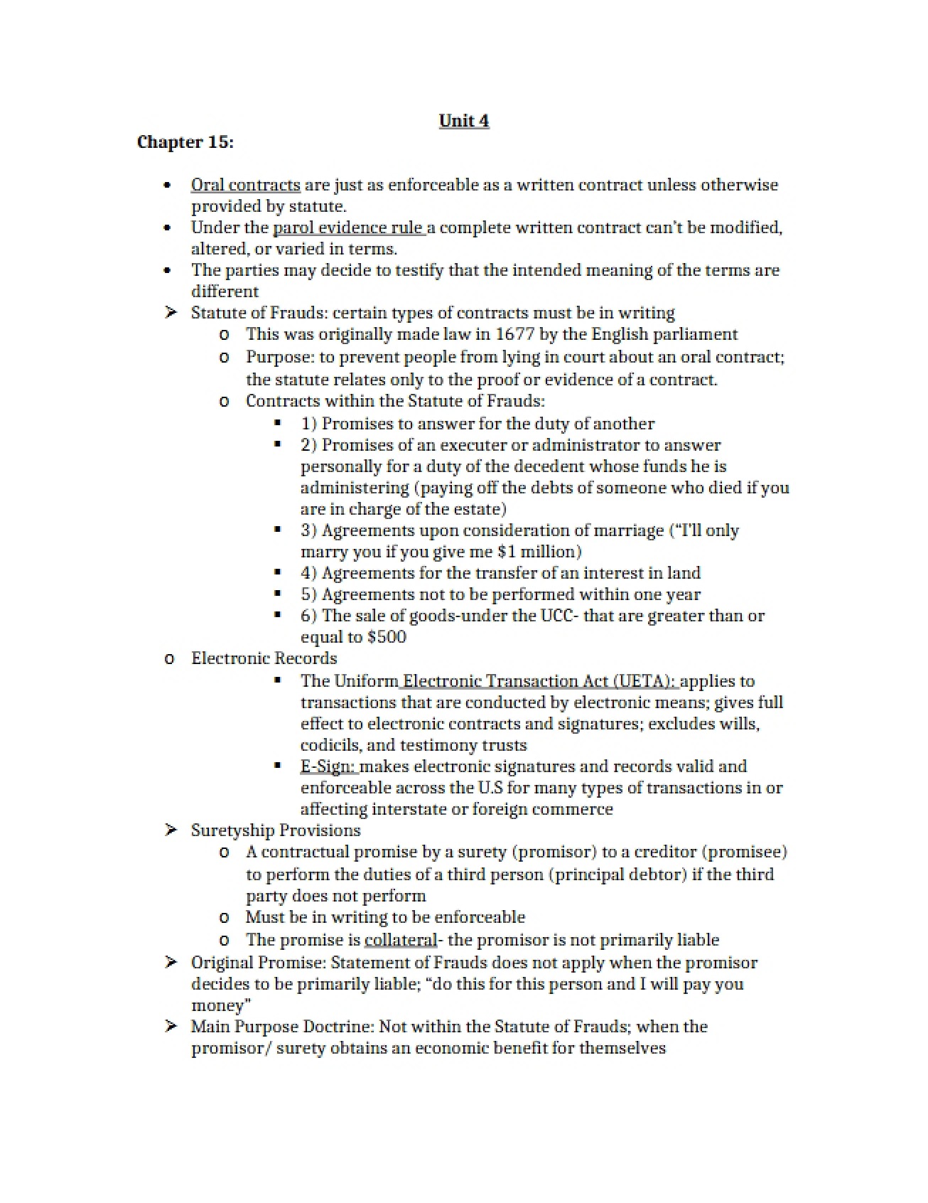 Unit Four Overview
