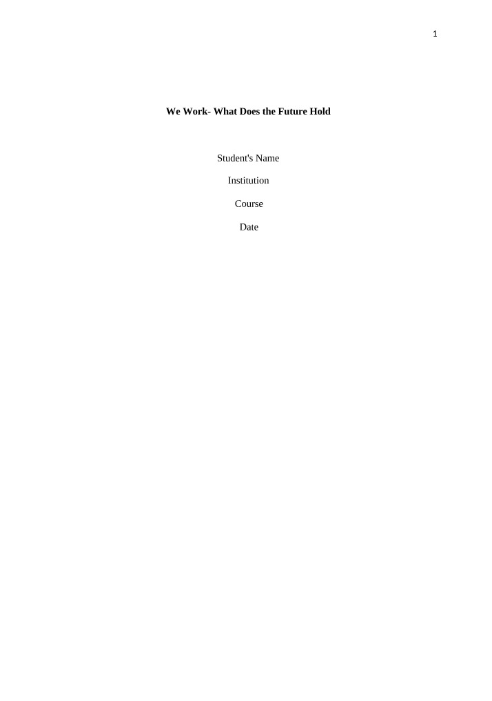 WeWork - Examining Financial Struggles and the Future