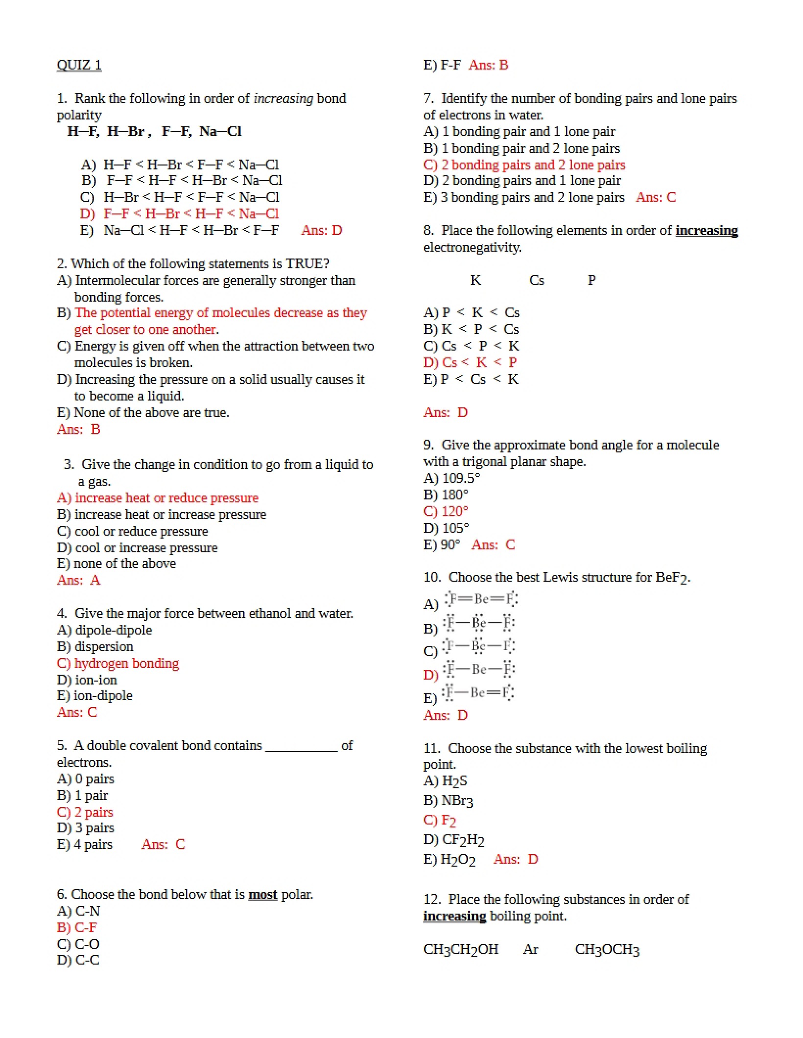 First Quiz