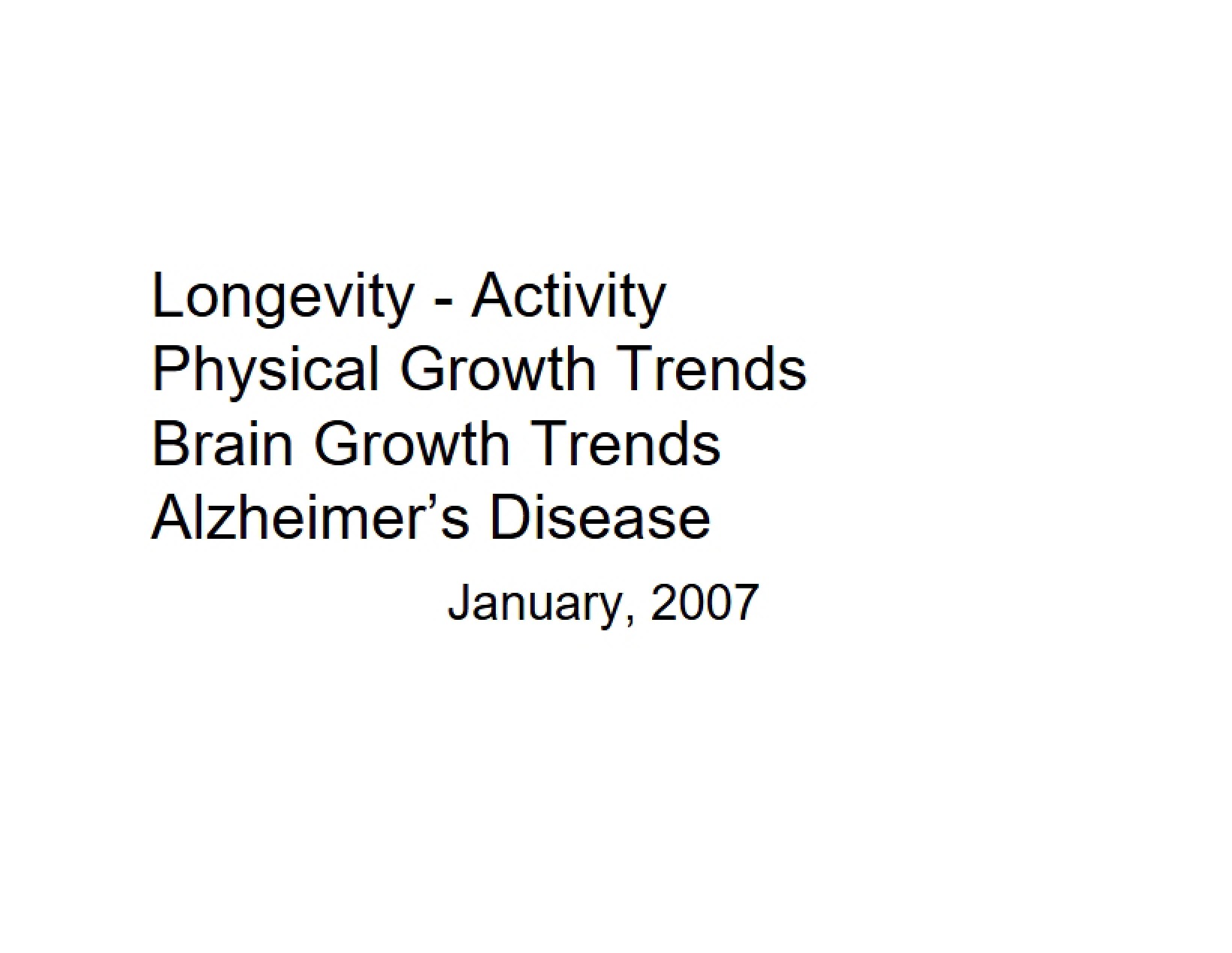 Trends in Growth