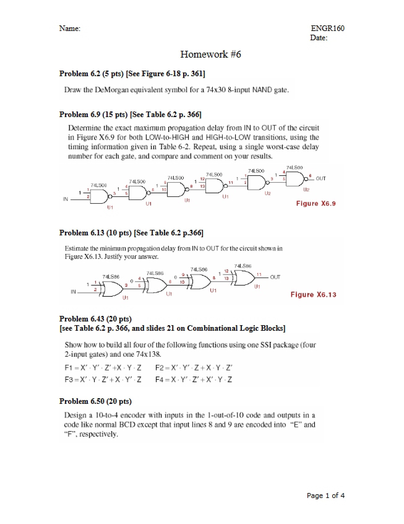 Digital Design Homework Six