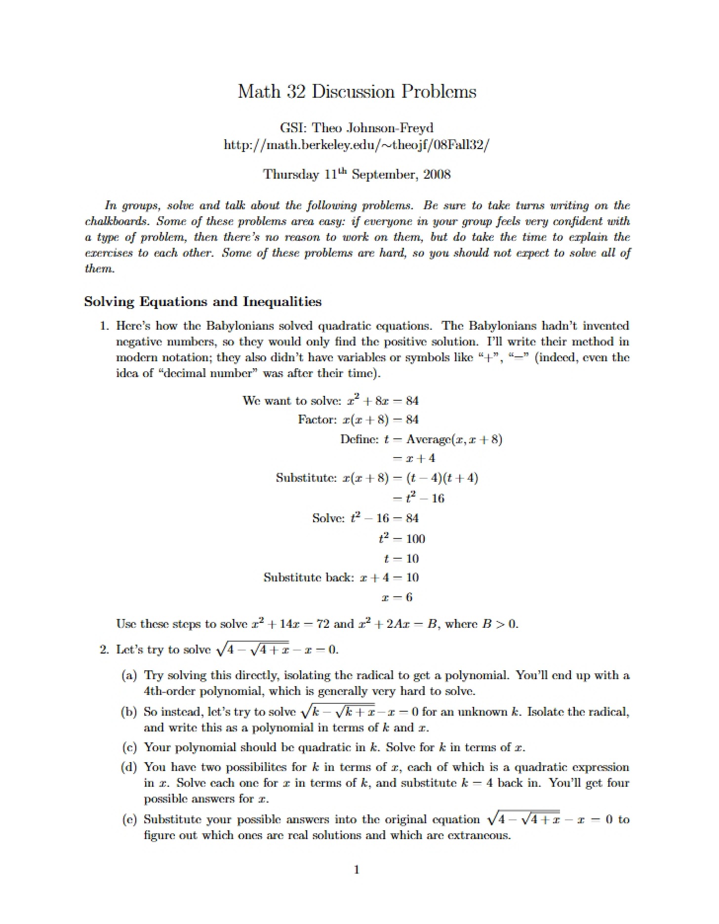 Discussion Questions