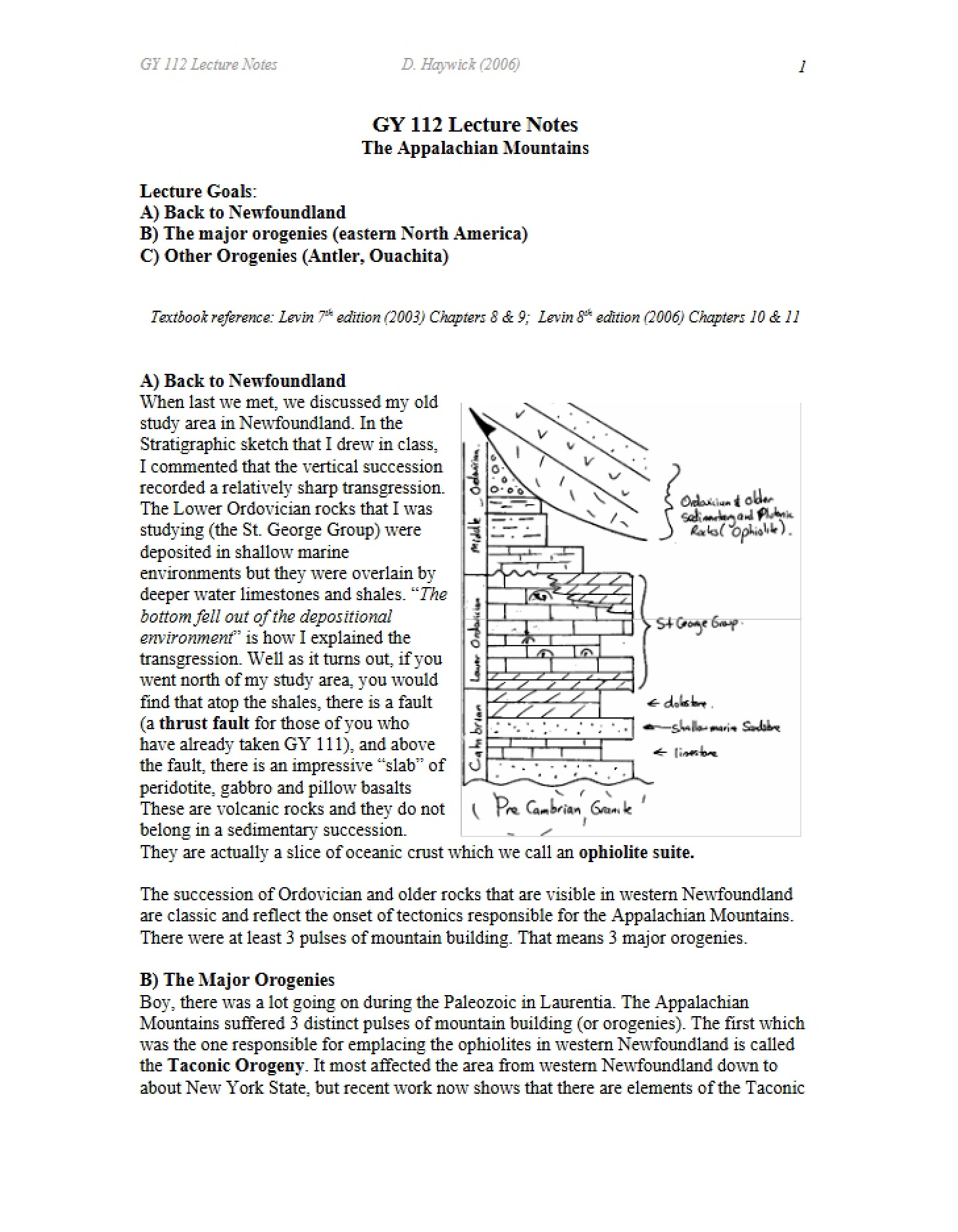 Appalachian Mountains Notes