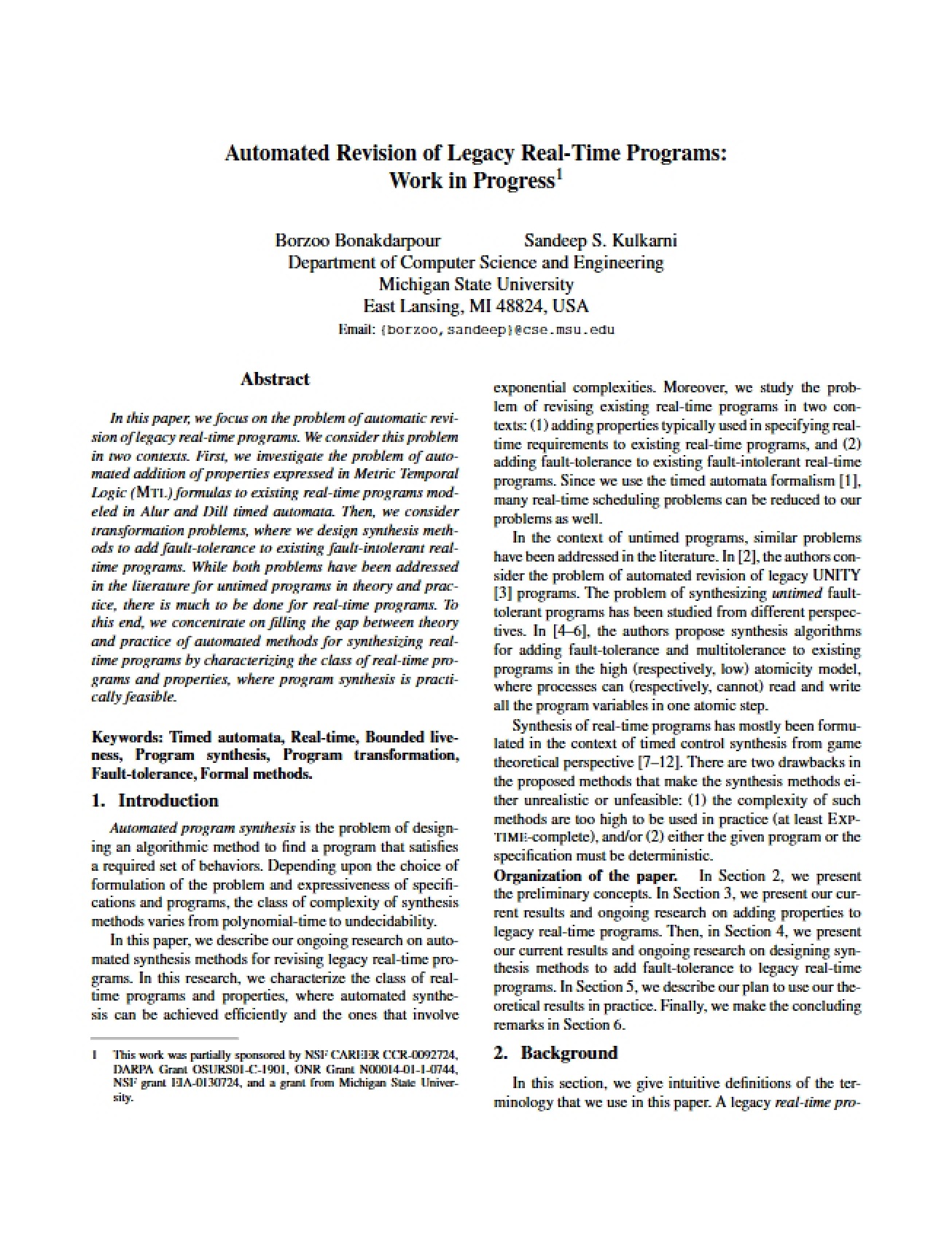 Revision of Programs