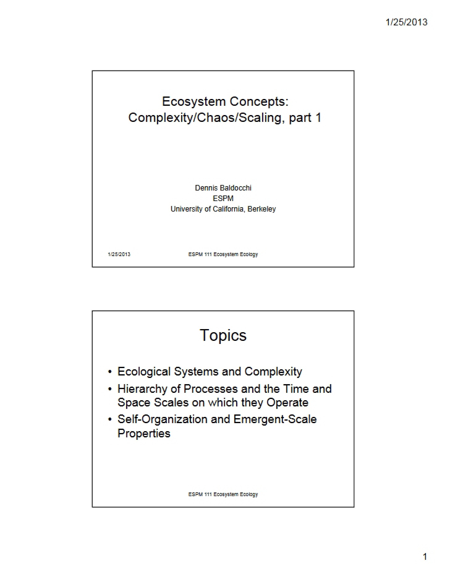 Ecosystem Theory Concepts