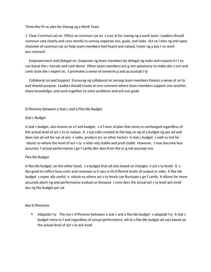 Managing a Work Team - Three Key Principles