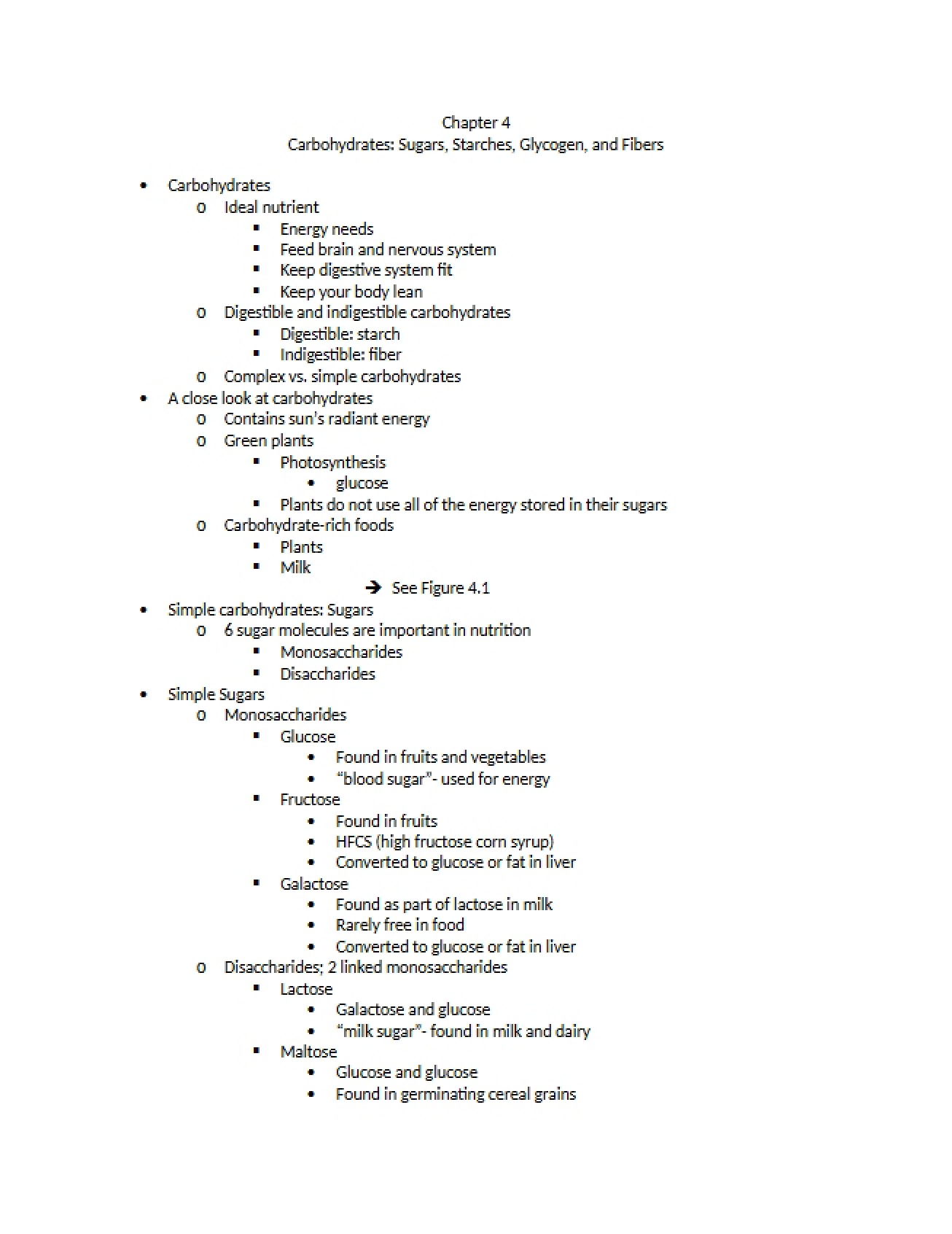Chapter 4 Fibers, Glycogen, Starches, and Sugars