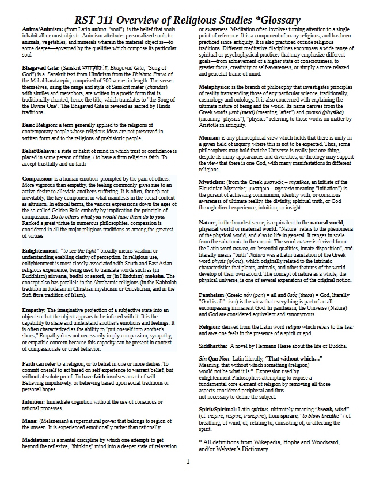 Glossary Overview
