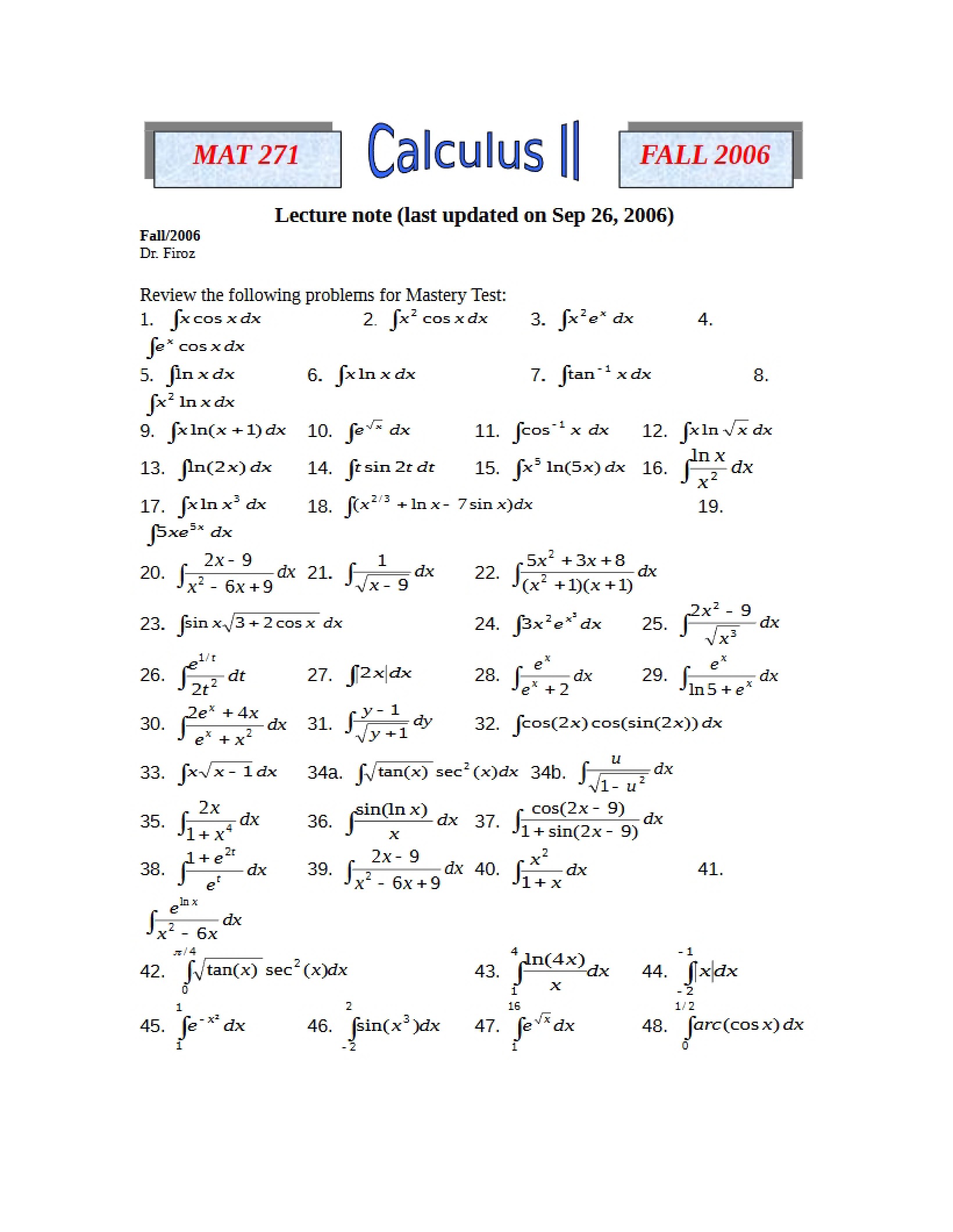 Analytic Geometry II Notes