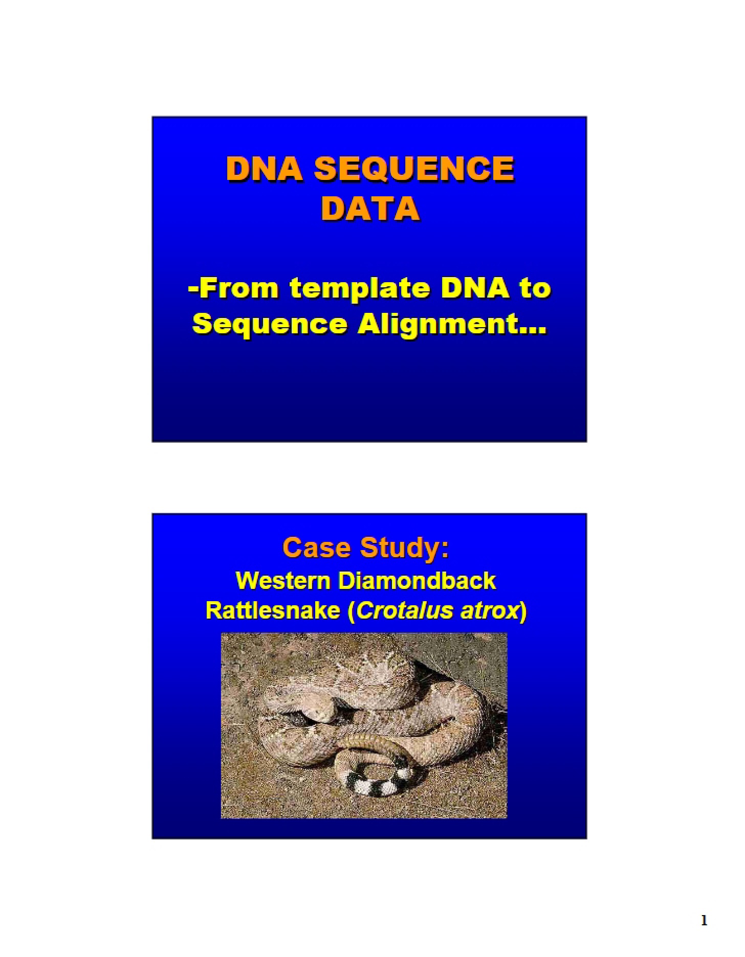 Data on DNA Sequences