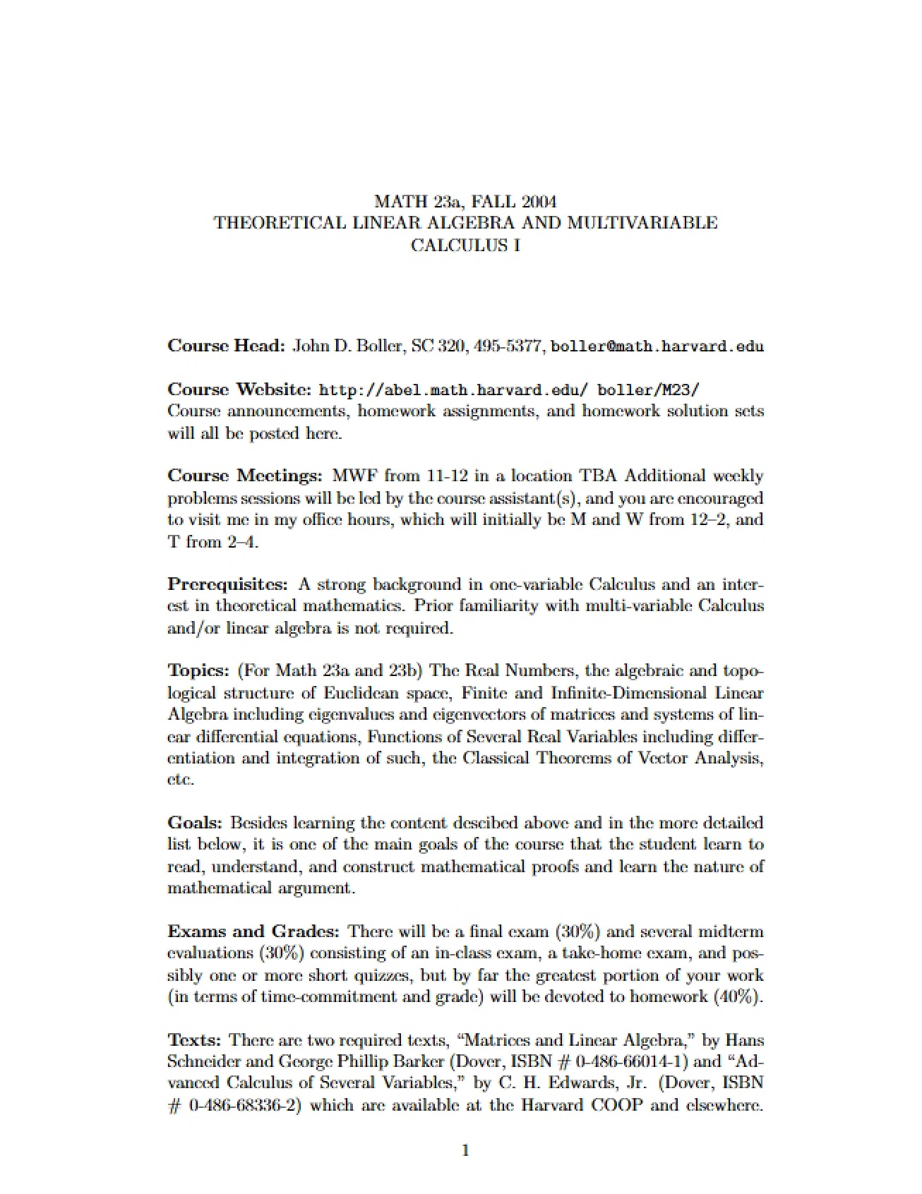 Introduction to Real Analysis Syllabus