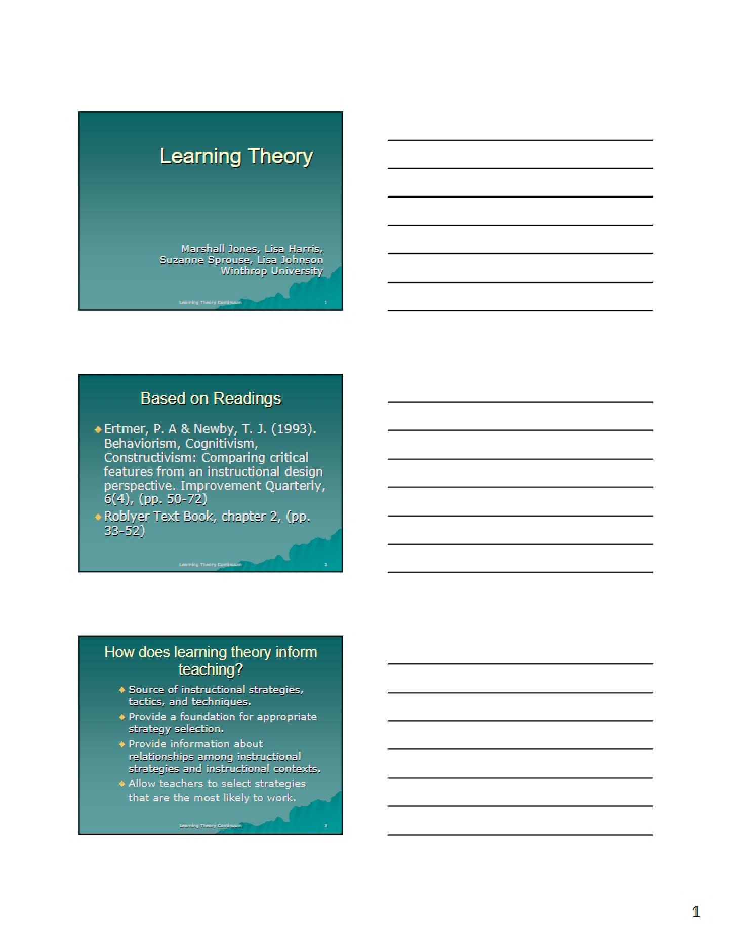 Theoretical Foundations of Learning