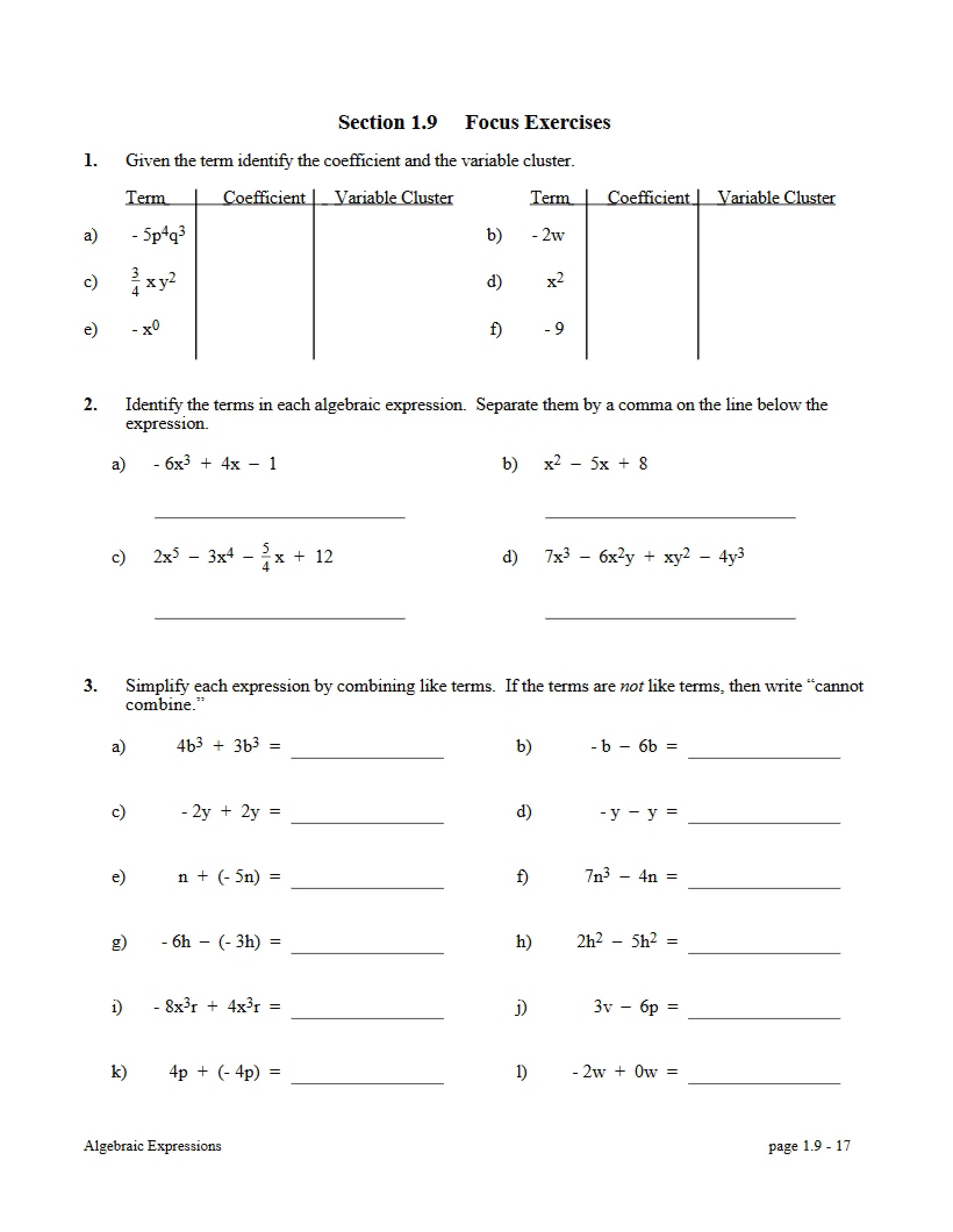 Algebra Review Guide