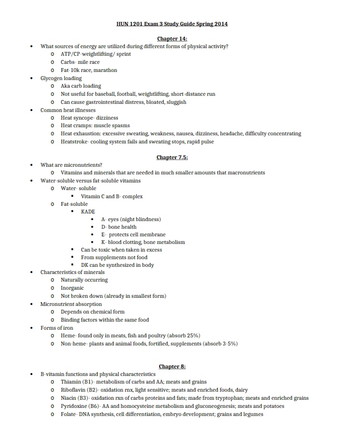 Comprehensive Exam 3 Guide