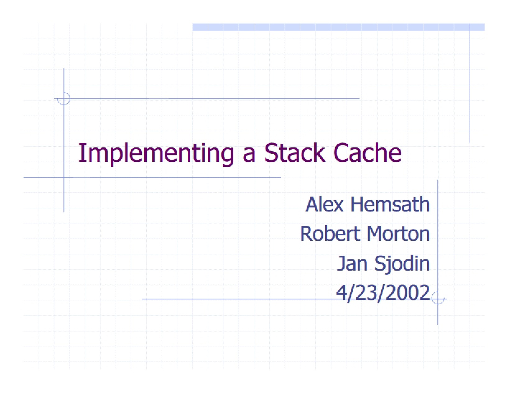 Stack Cache Implementation