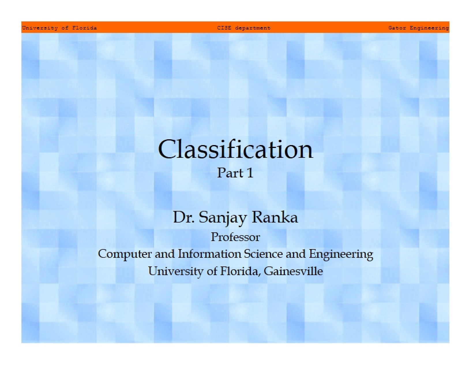 Classification Methods