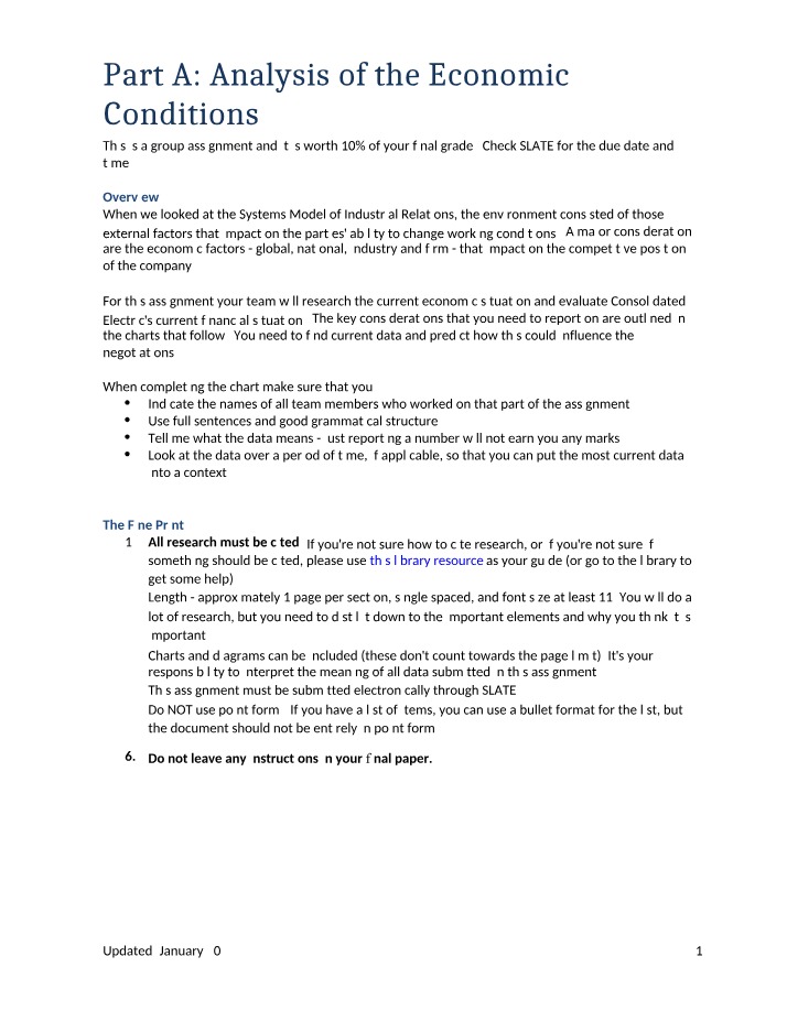 Analysis of Current Financial Situation and Economic Conditions