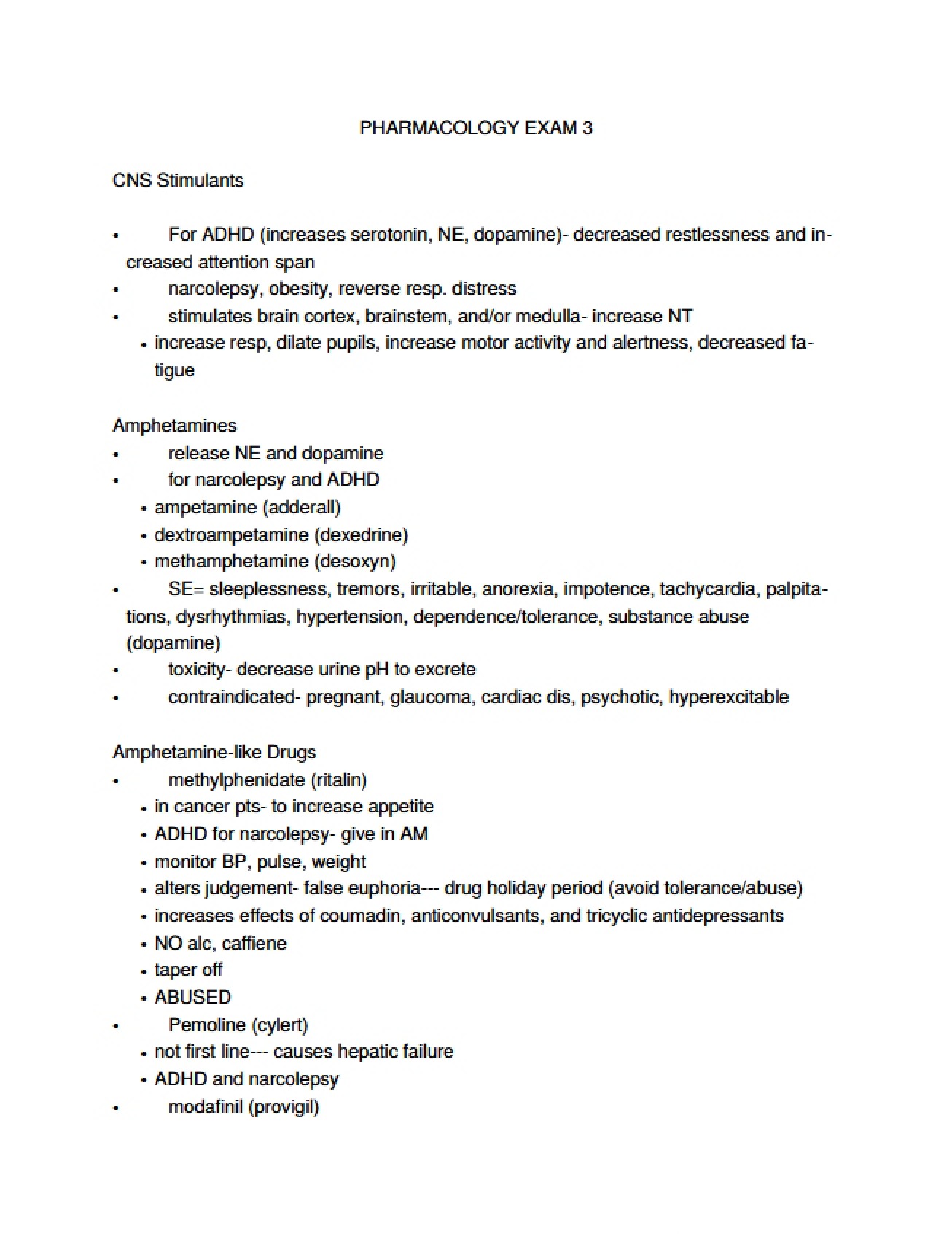 Stimulants of the CNS