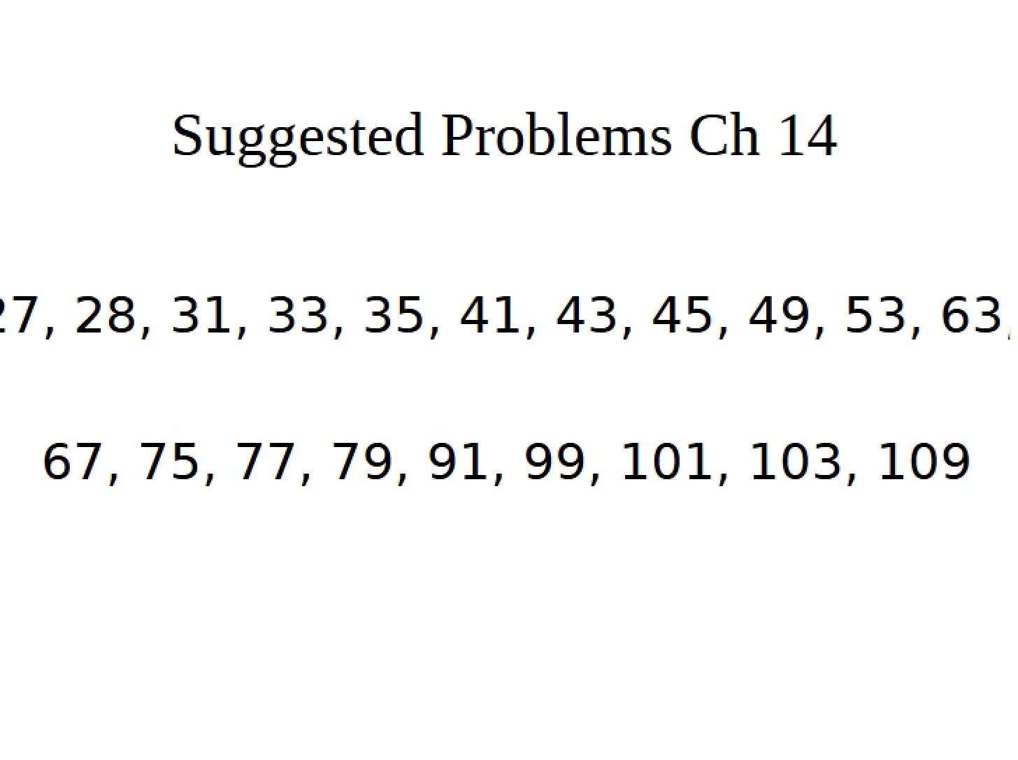 Notes from the Lecture - CHEM 122