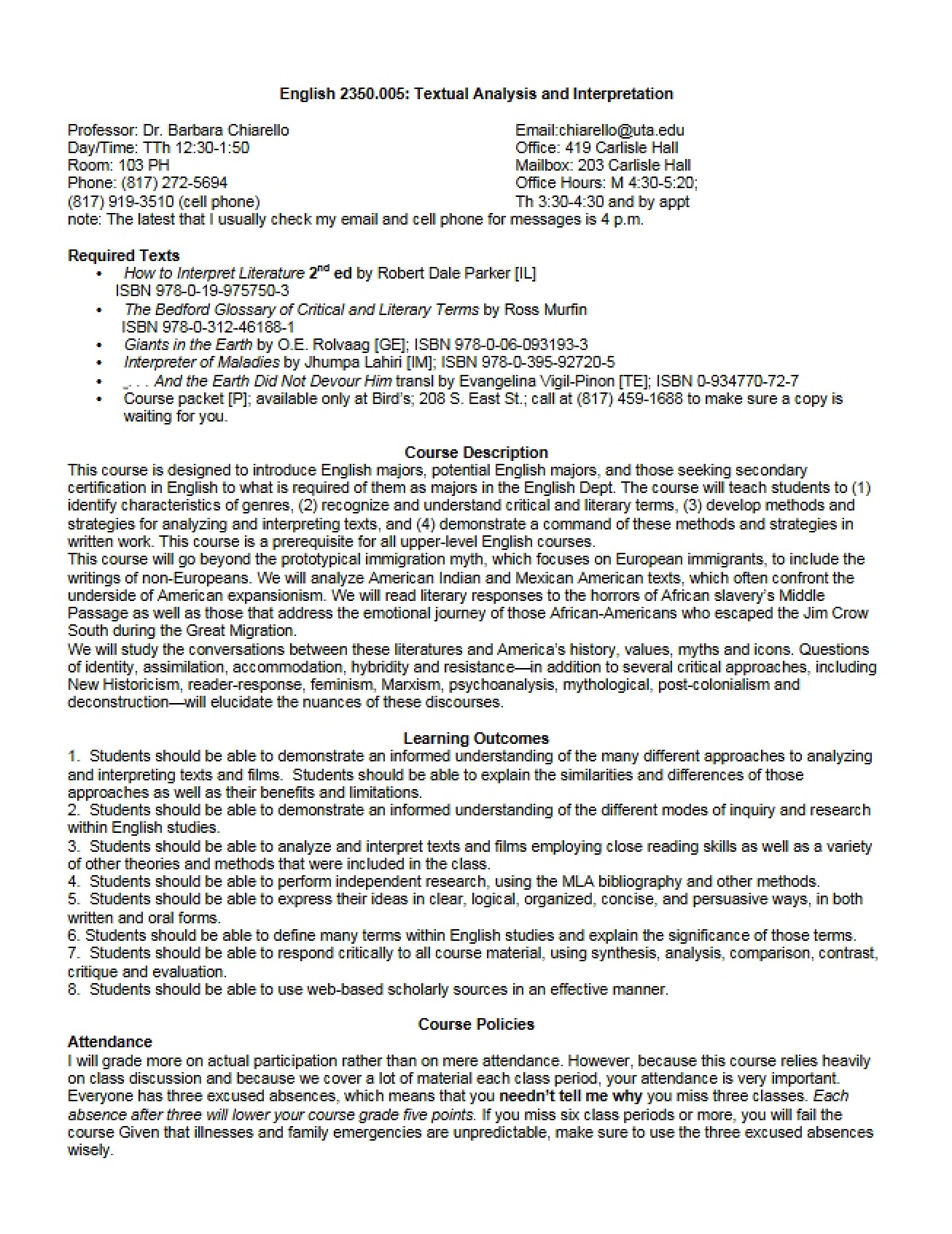 Syllabus Overview
