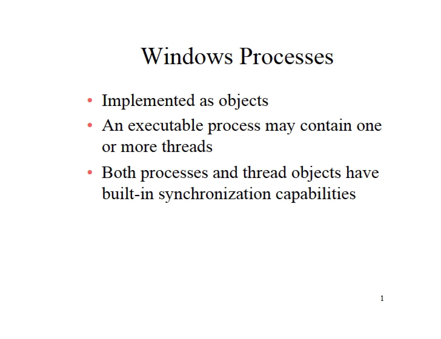 Processes in Windows OS