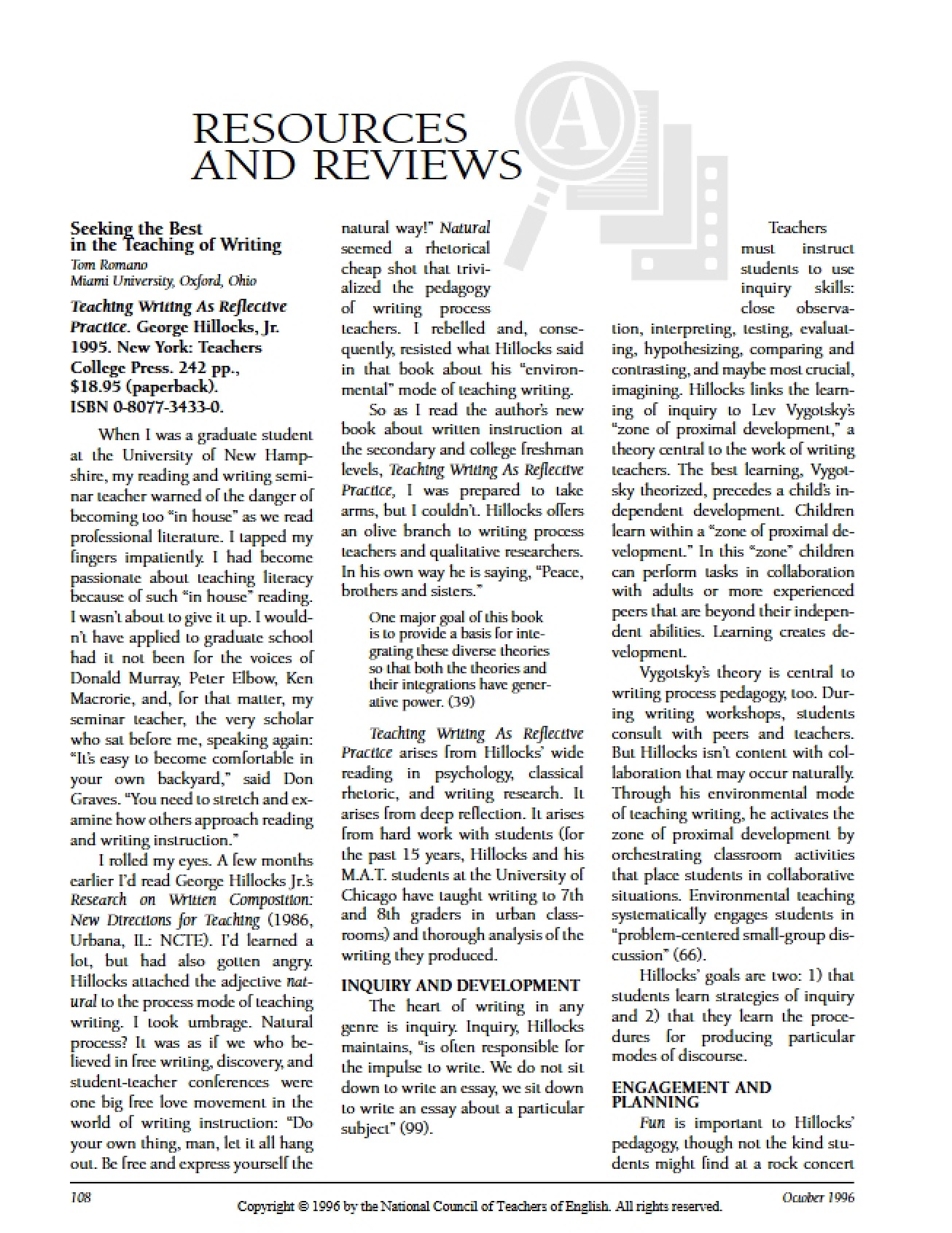 Reviews and Resources