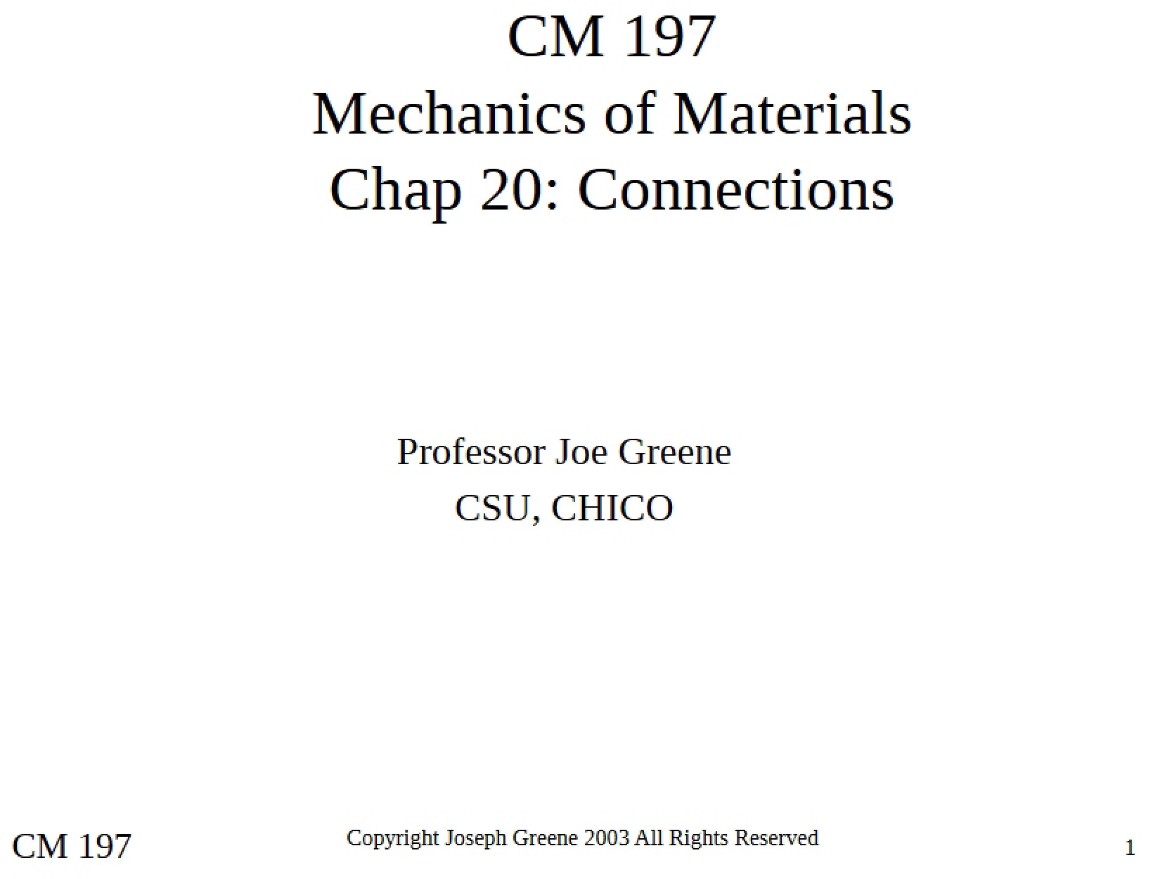 Chapter Twenty Connections