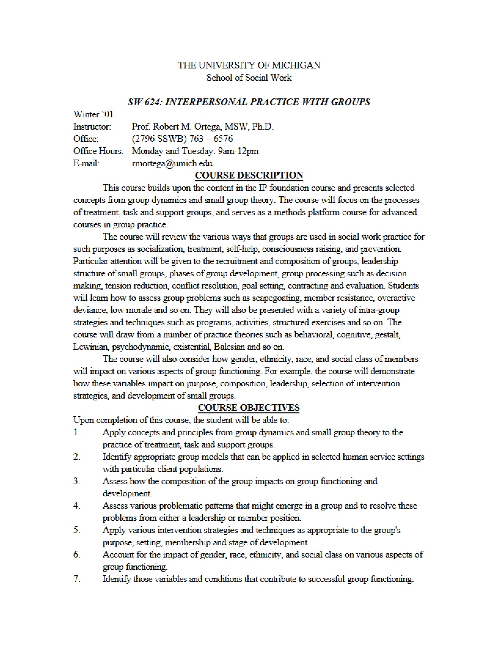 Class Plan