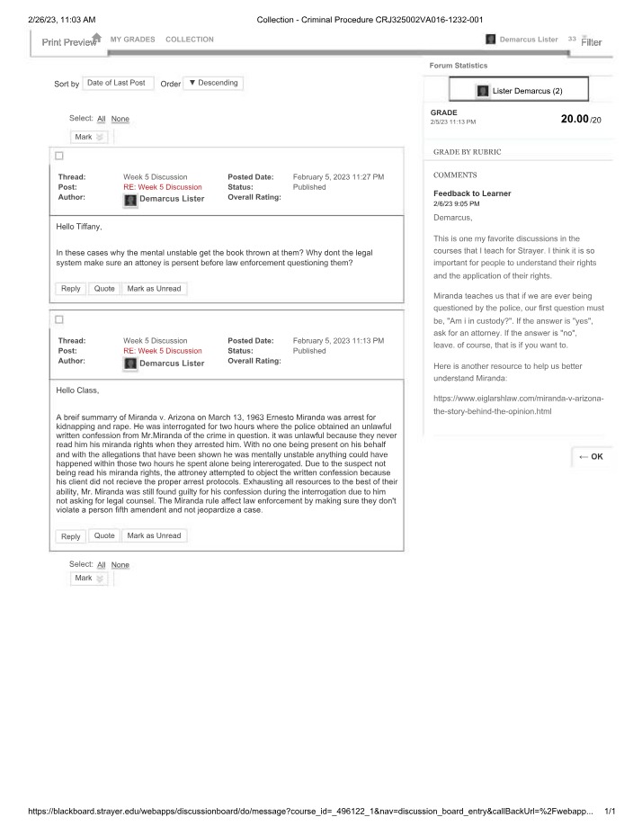 CRJ325 - Week 5 Discussion Board