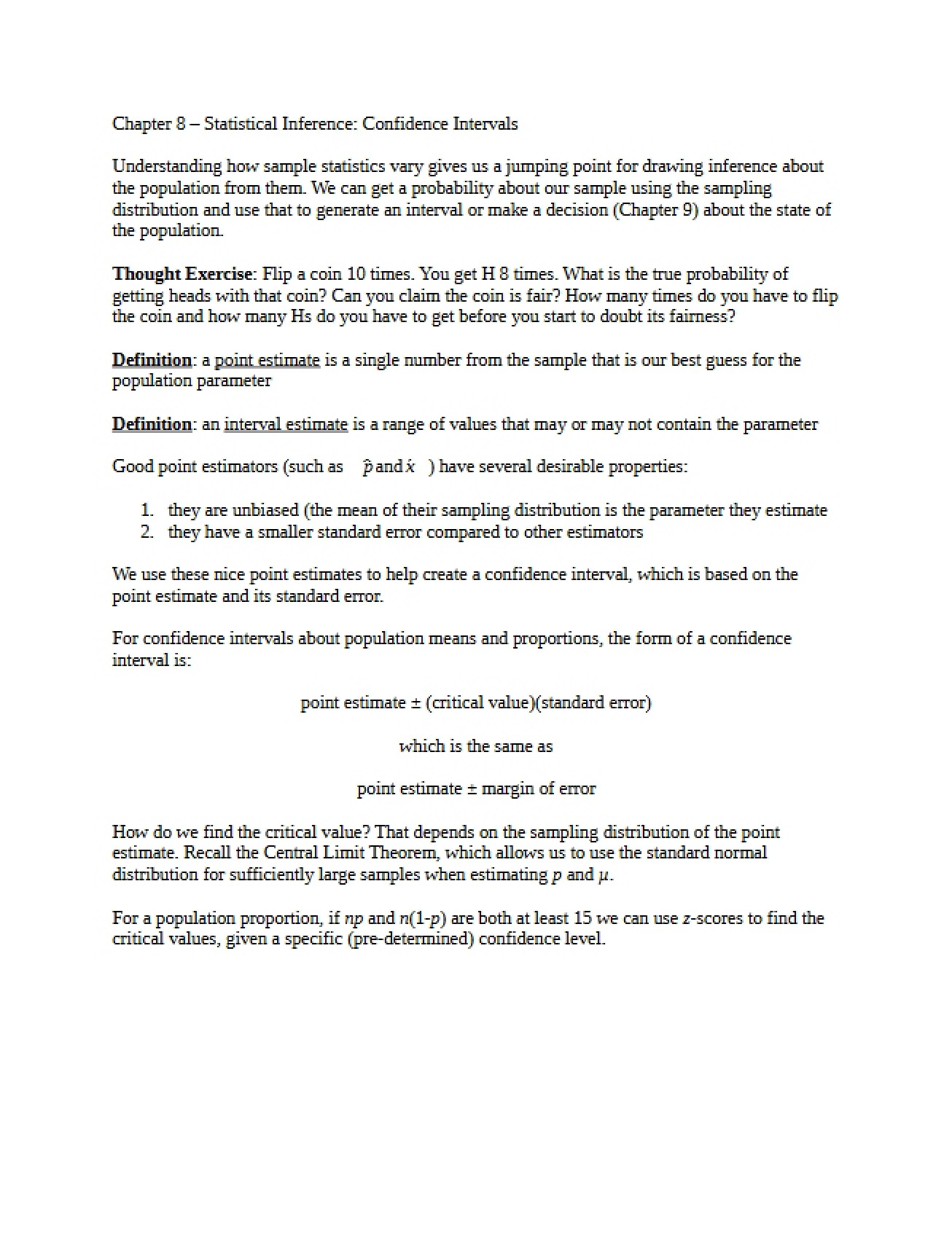 Statistical Methods Chapter Eight