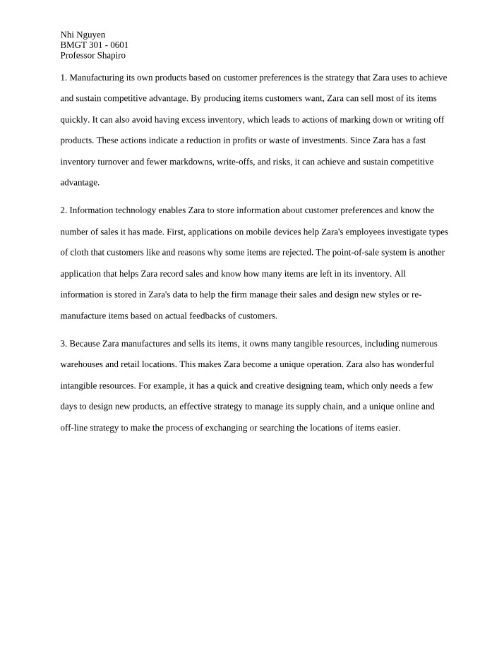 Case Study of Zara