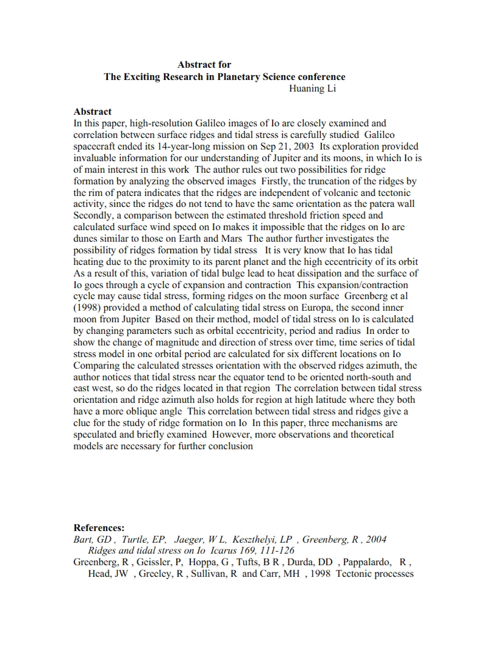 Planetary Science Conference Research