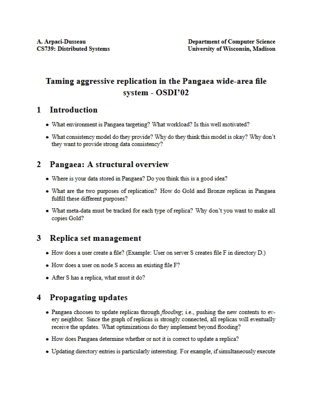 Pangaea File System Taming Aggressive Replication