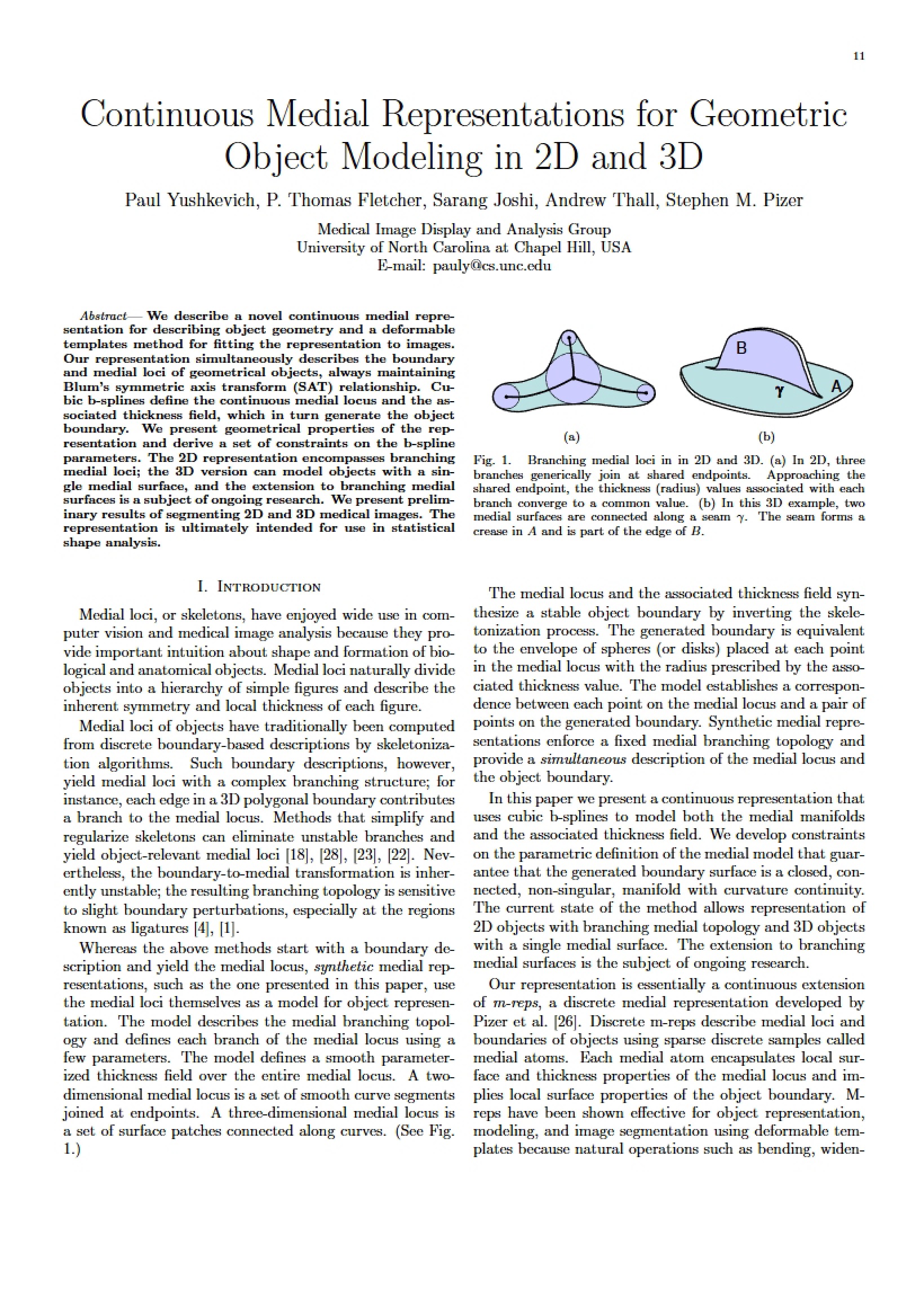 2D and 3D Geometric Object Modeling via Medial Representations