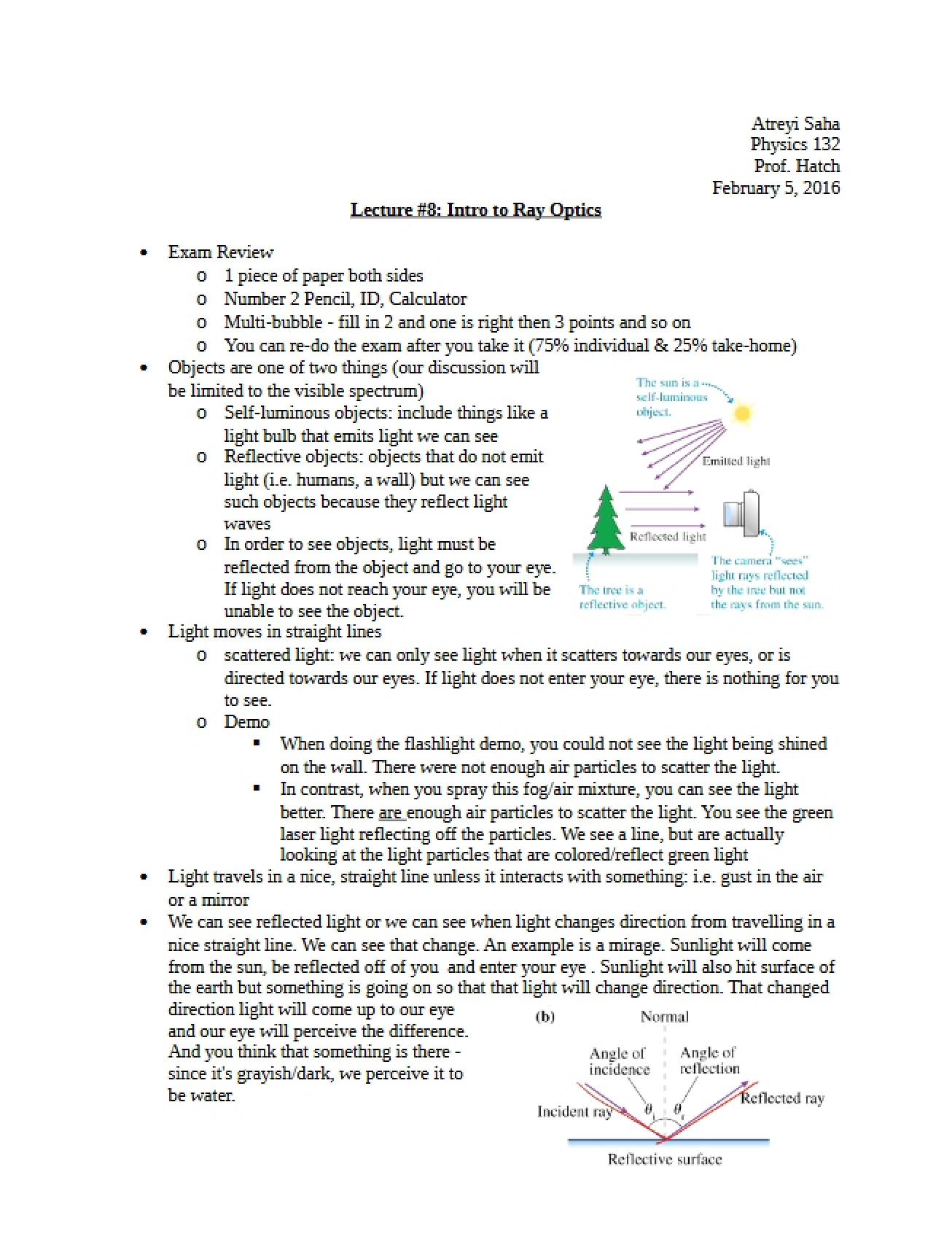 Eighth Lecture Notes